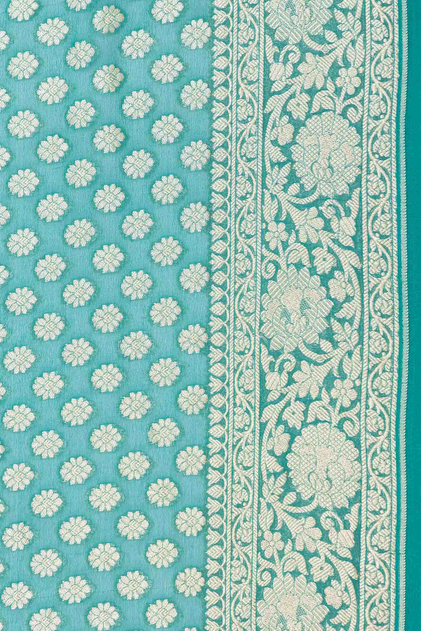 Green Dual Tone Banarasi Georgette Saree