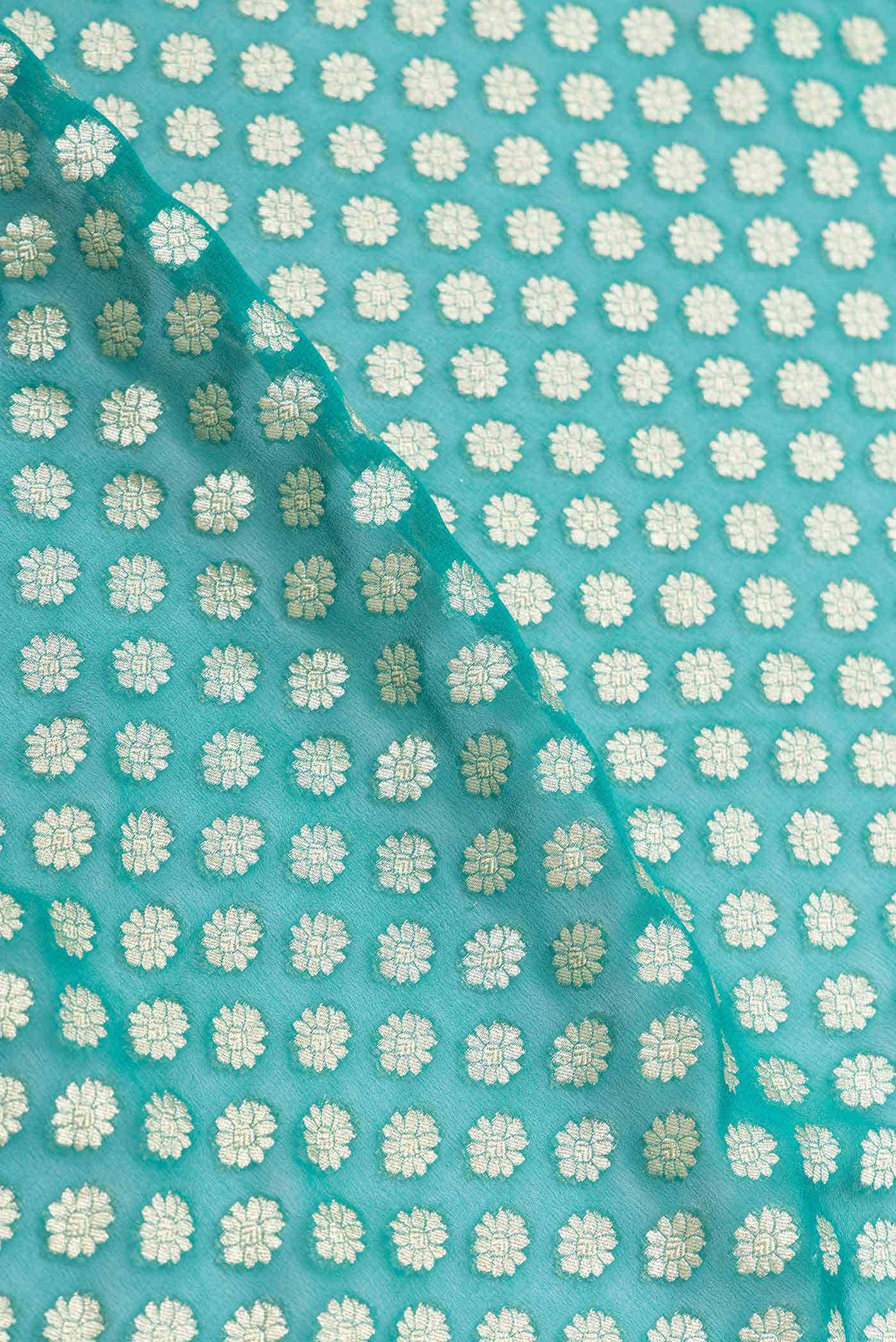 Green Dual Tone Banarasi Georgette Saree
