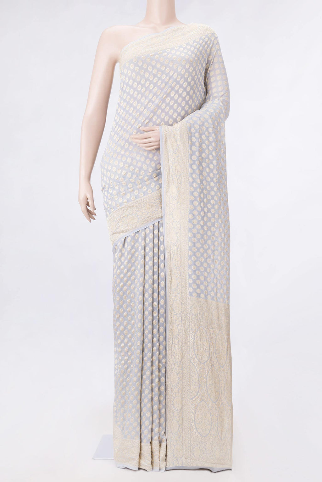 Grey Dual Tone Mysore Georgette Saree