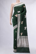 Bottle Green Banarasi Silk Saree
