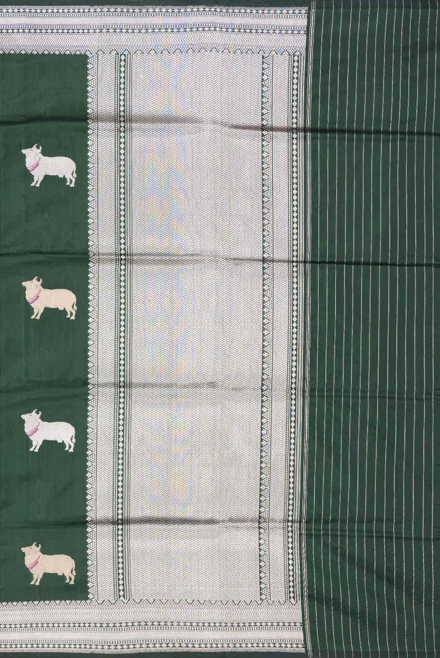 Green Dual Tone Banarasi Silk Saree