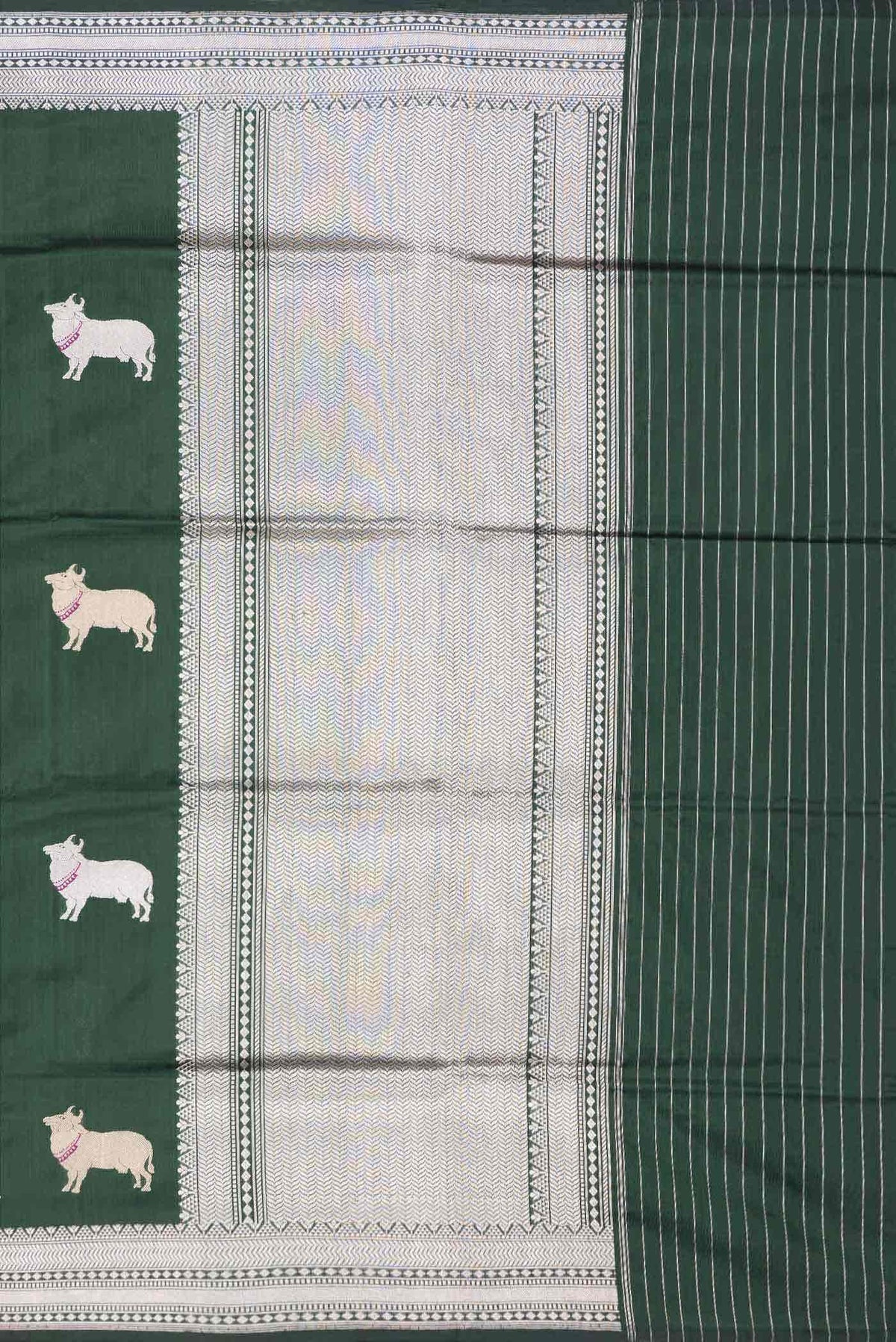 Bottle Green Banarasi Silk Saree