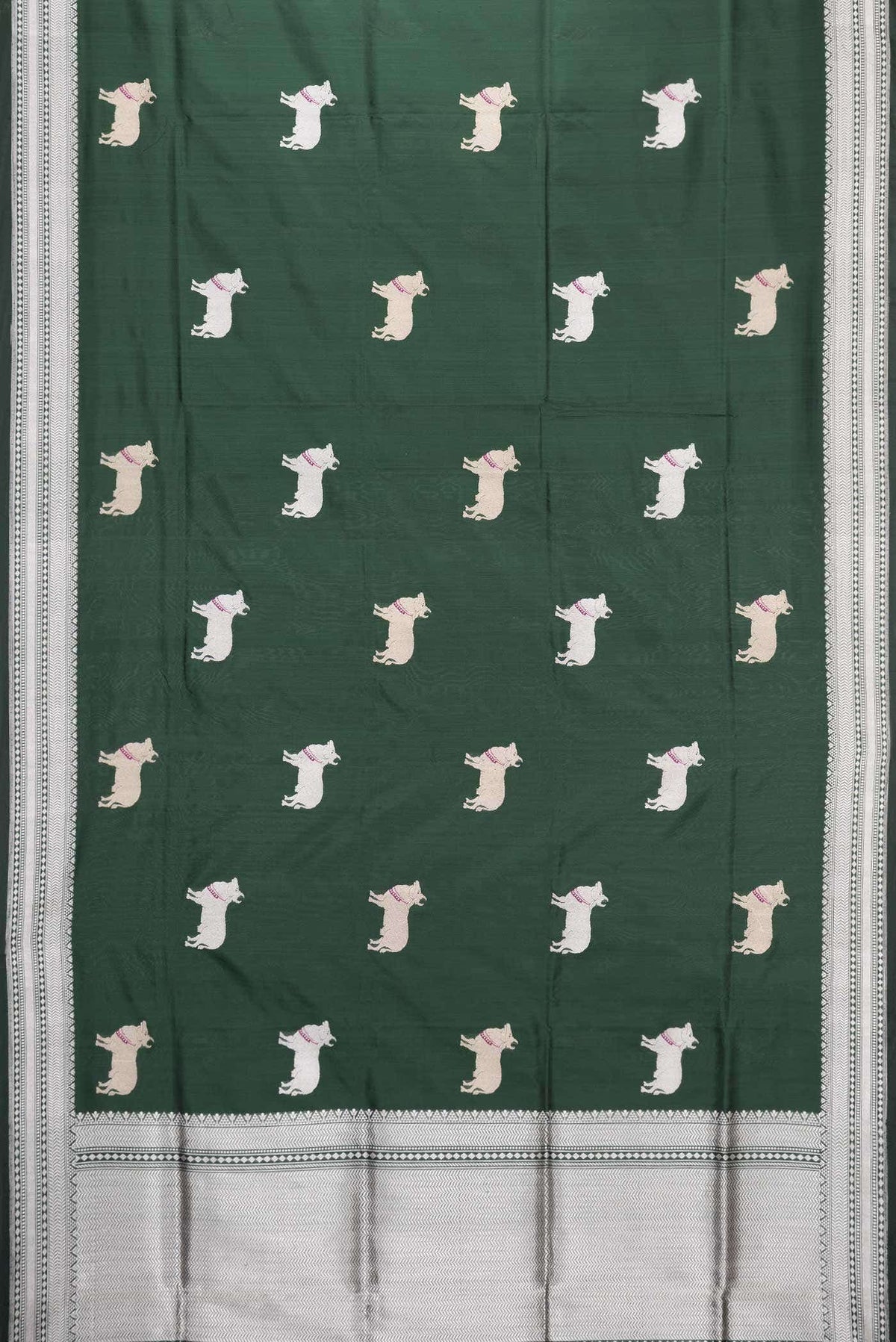 Bottle Green Banarasi Silk Saree