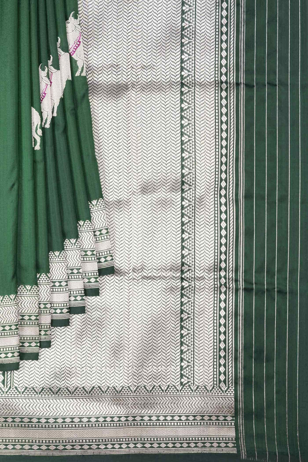 Green Dual Tone Banarasi Silk Saree