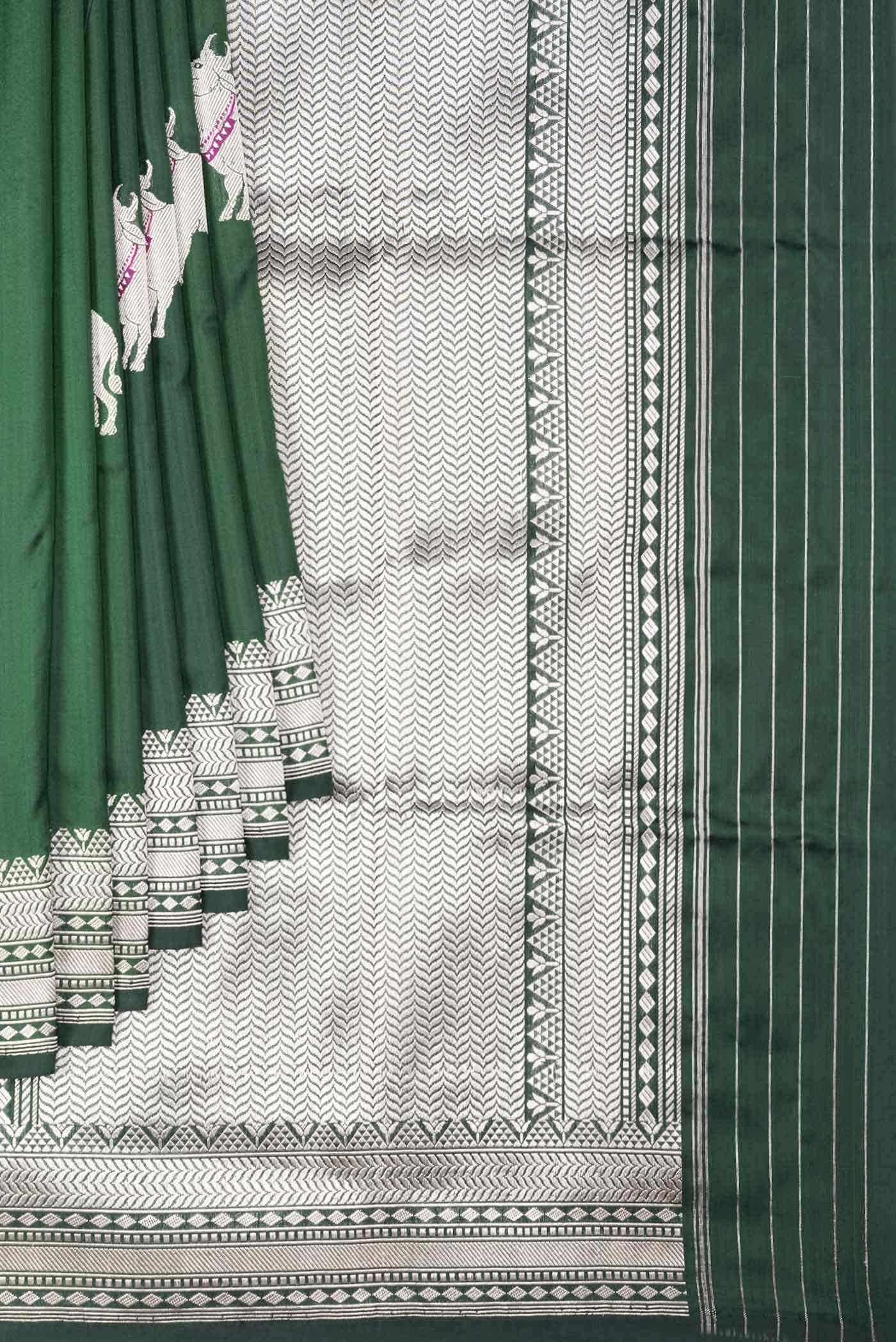 Green Dual Tone Banarasi Silk Saree
