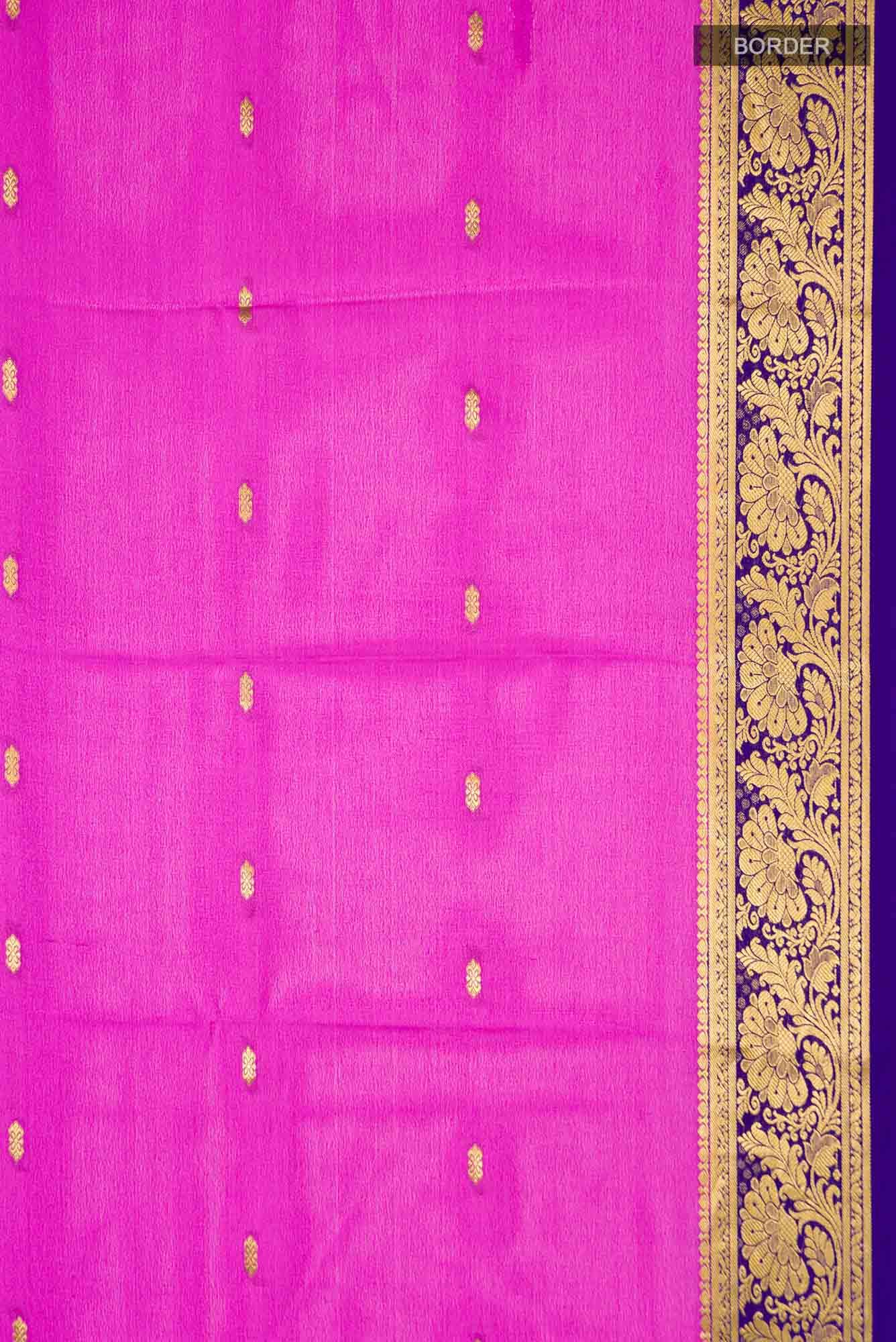 Pink Mysore Crepe Saree