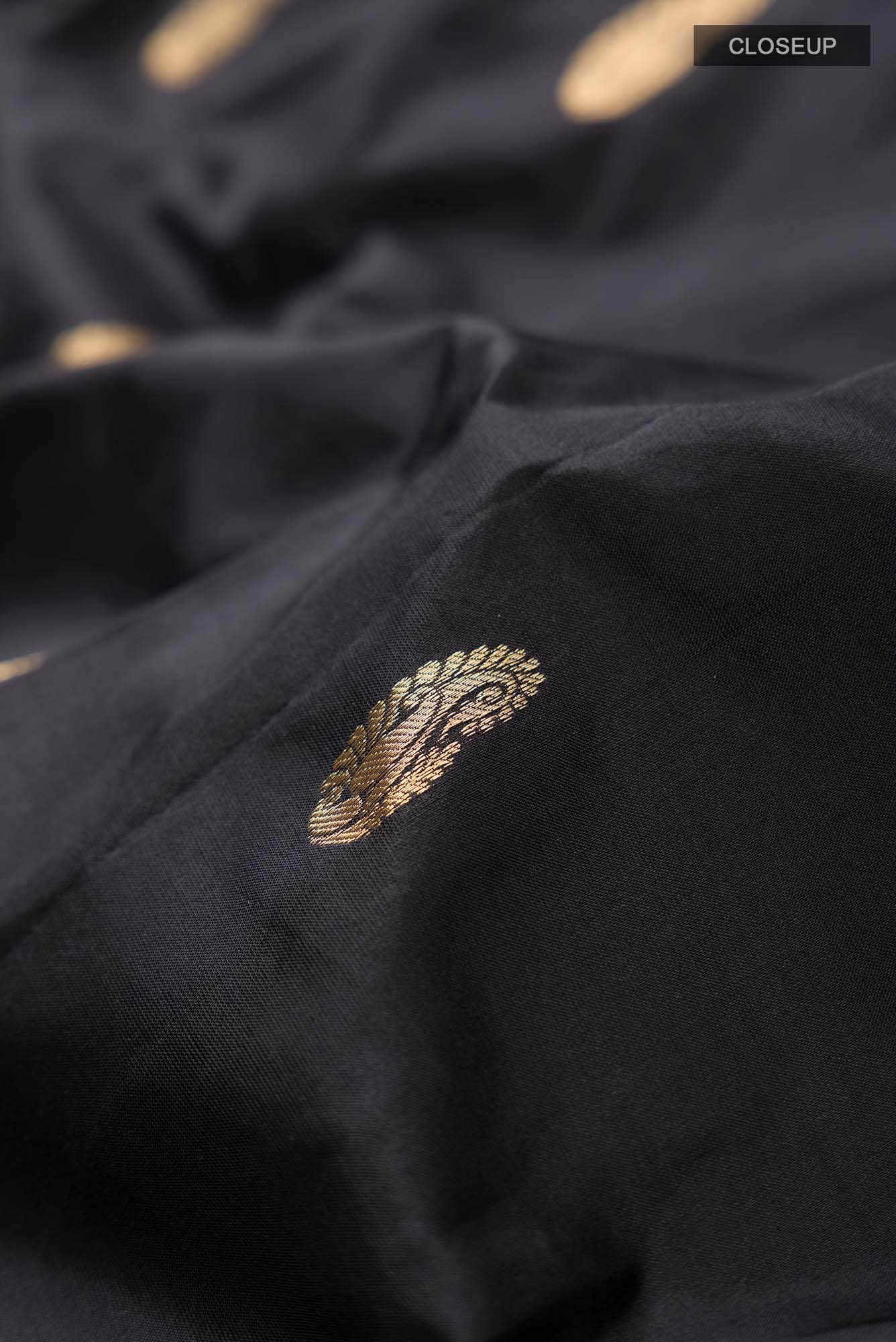 Black Bangalore Silk Saree