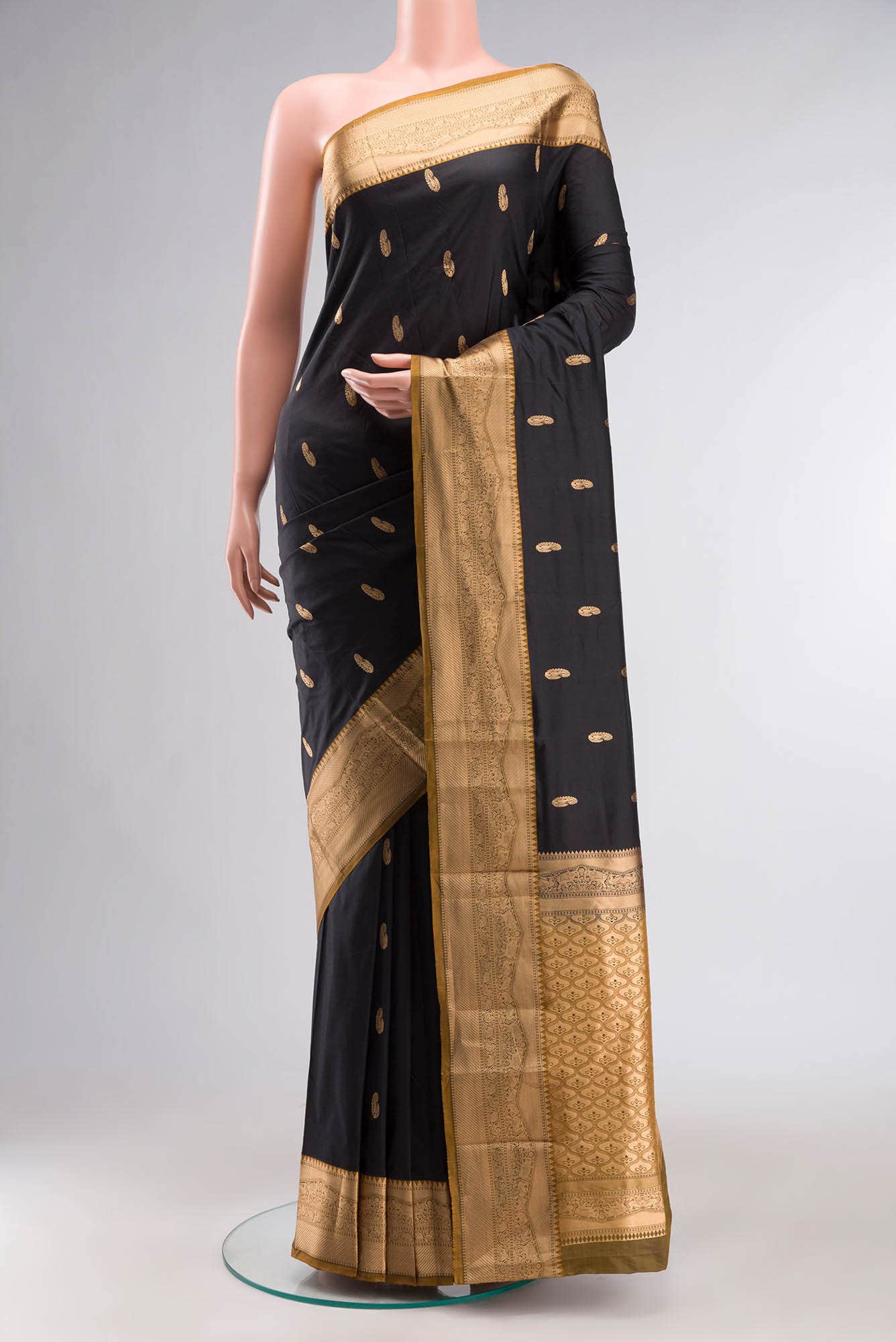 Black Bangalore Silk Saree