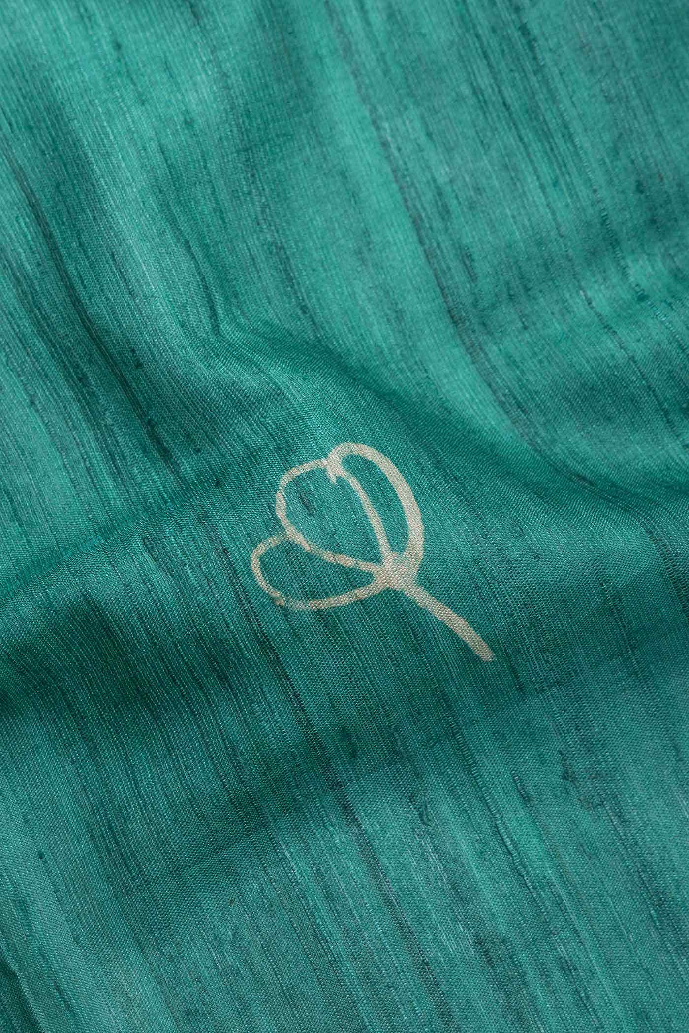 Green Tussar Silk Saree