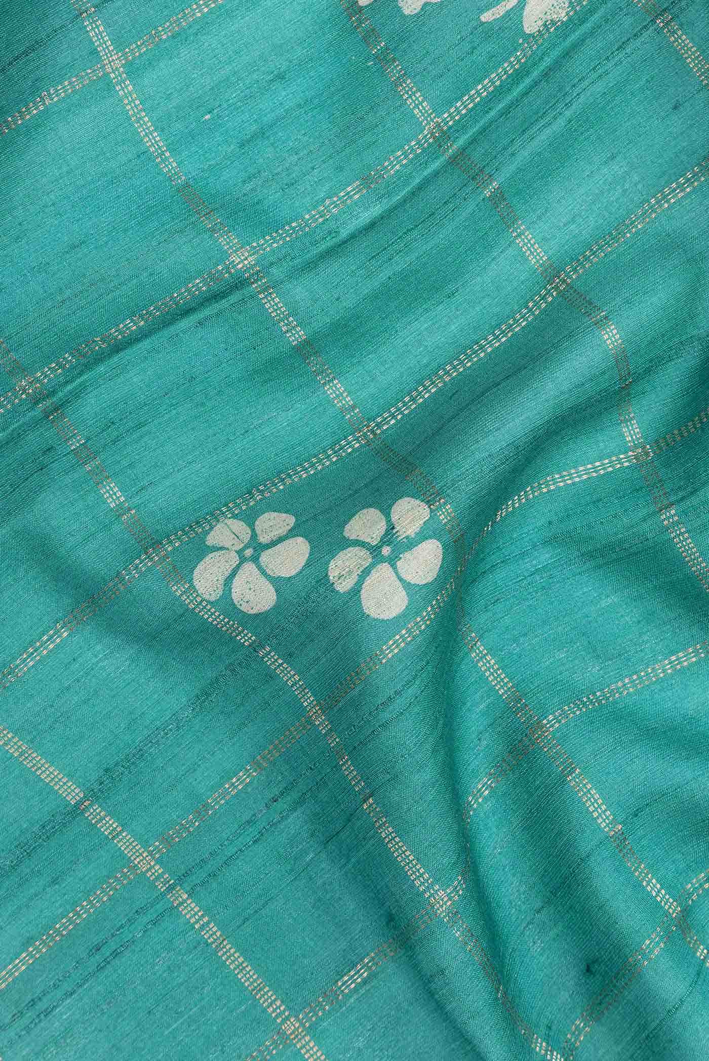 Green Tussar Silk Saree