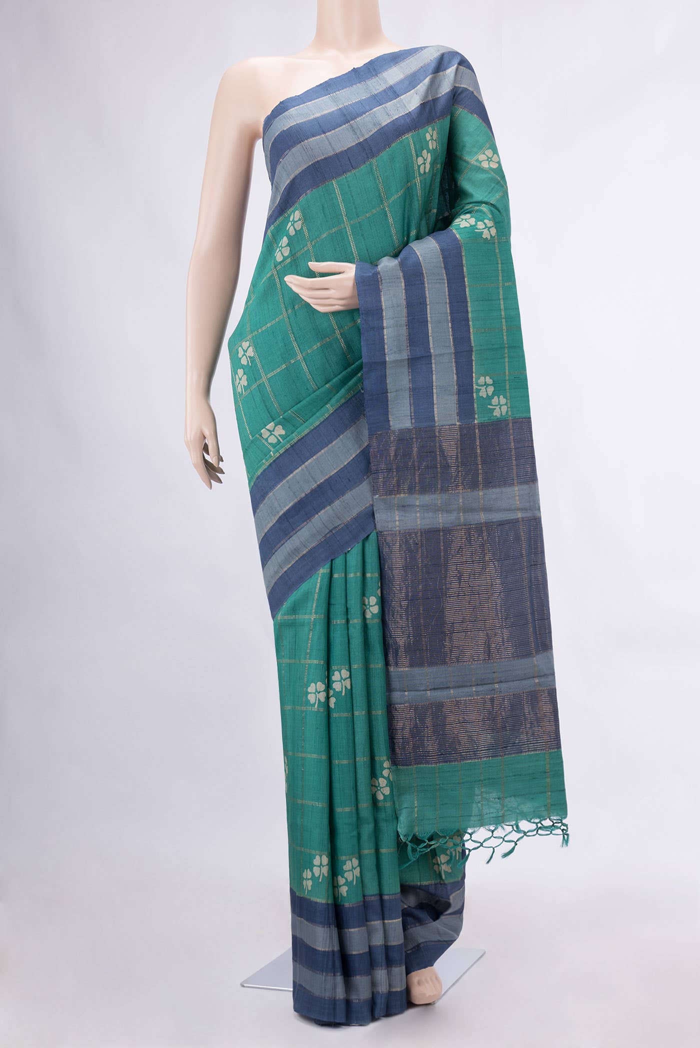 Green Tussar Silk Saree