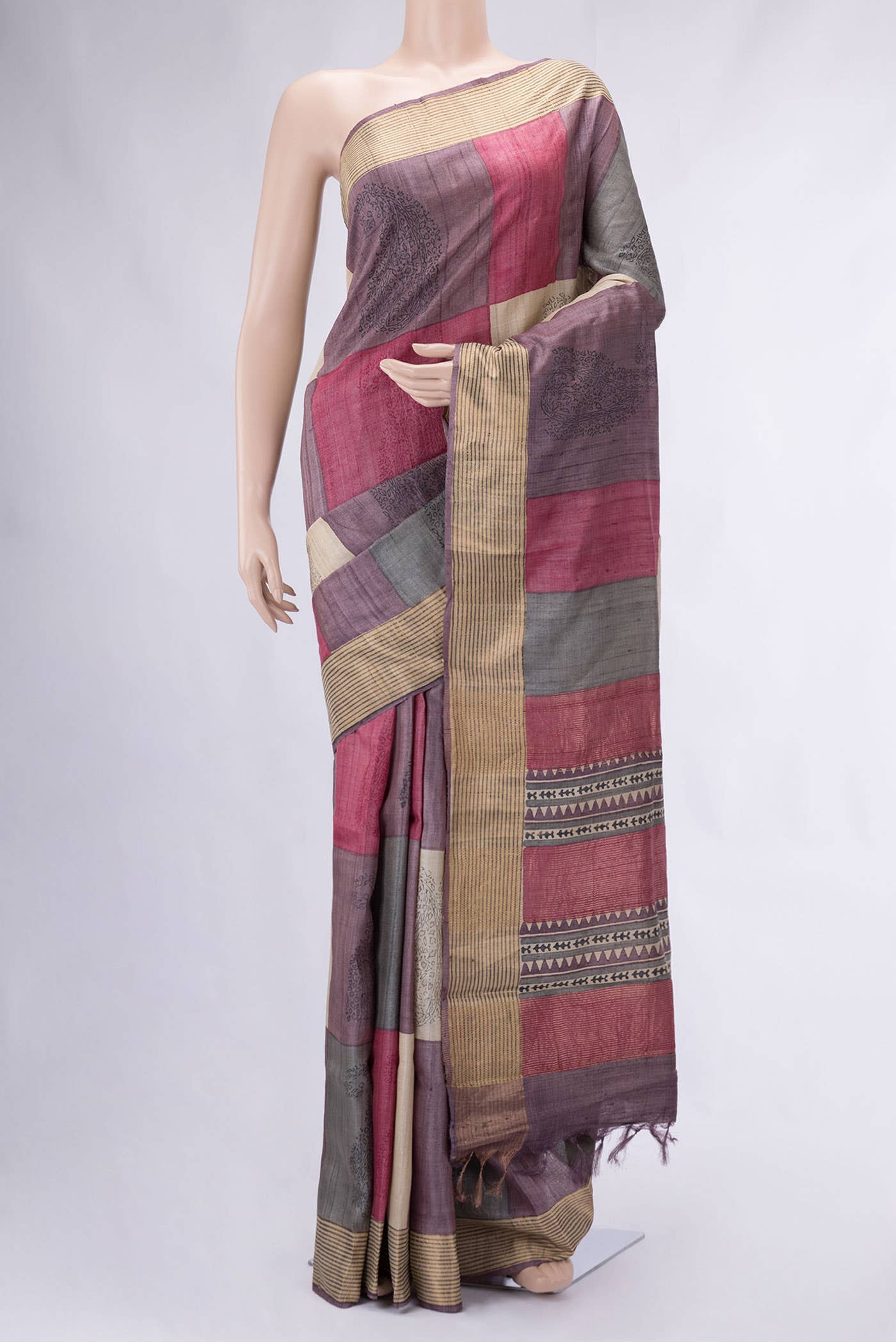 Multi Tussar Silk Saree