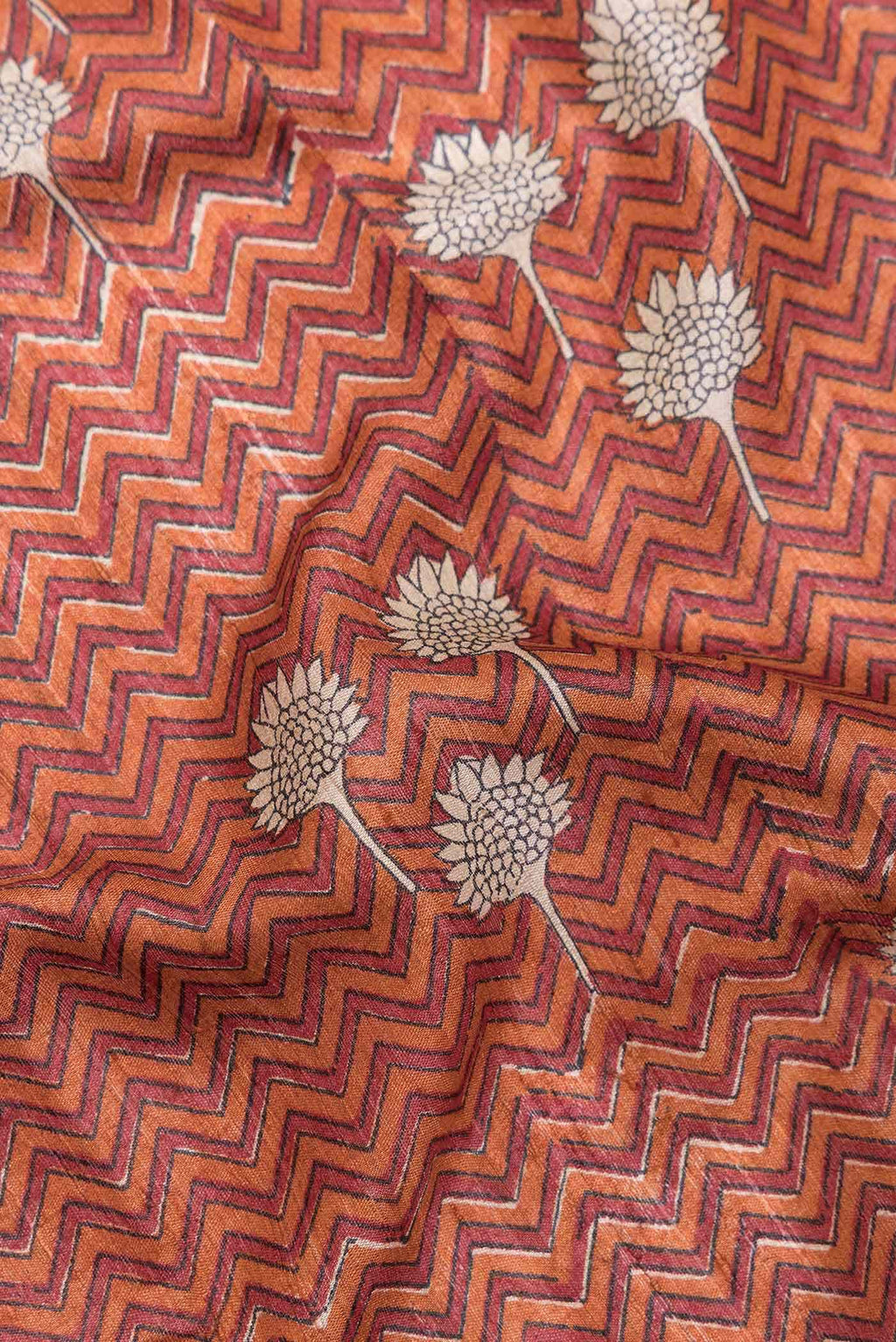 Orange Dual Tone Tussar Silk Saree