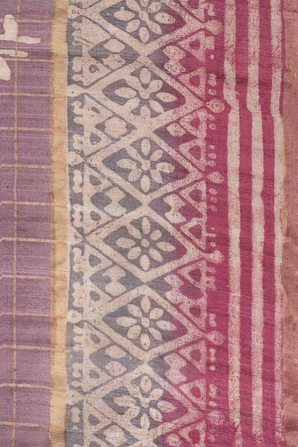 Lavender Tussar Silk Saree