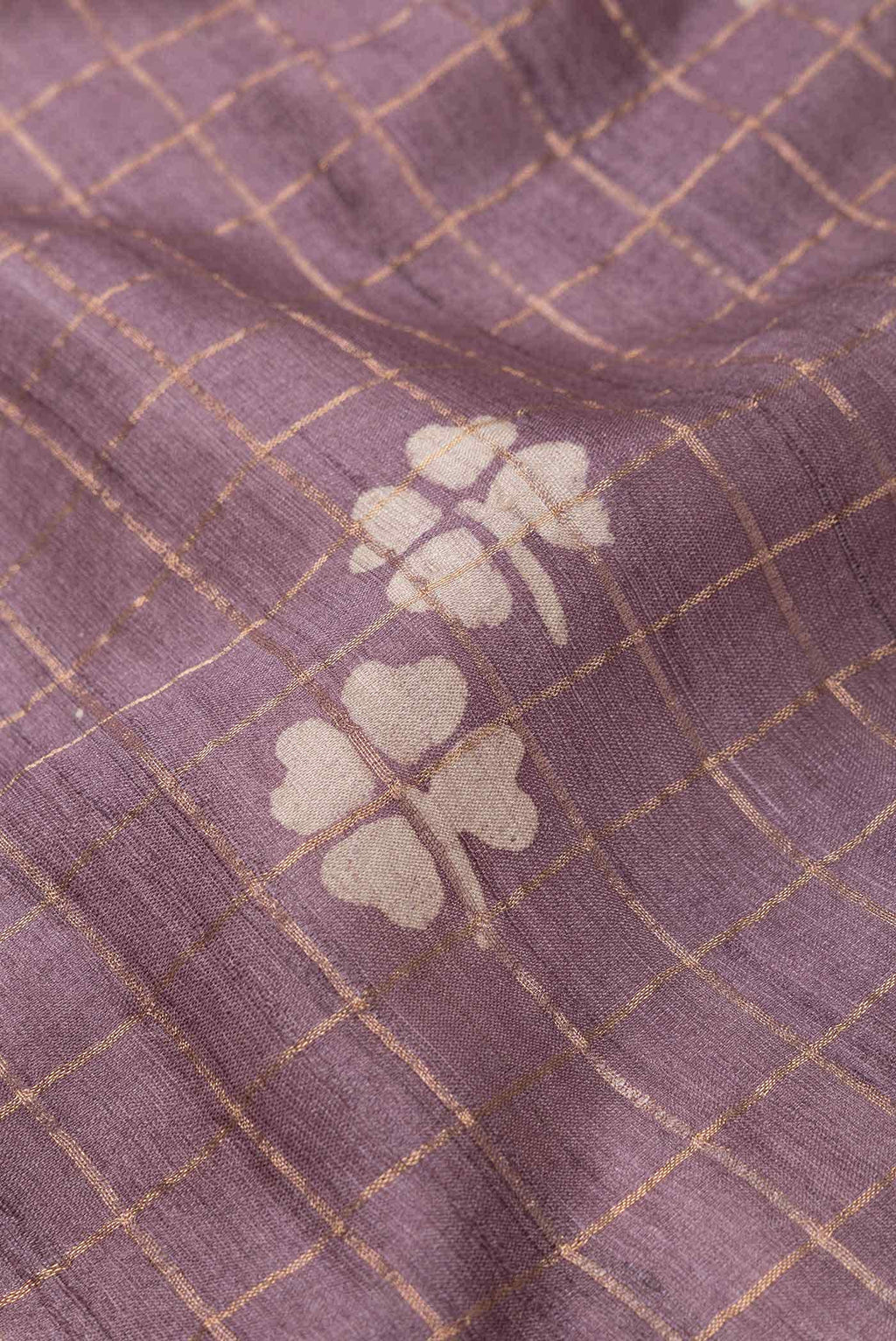 Lavender Tussar Silk Saree