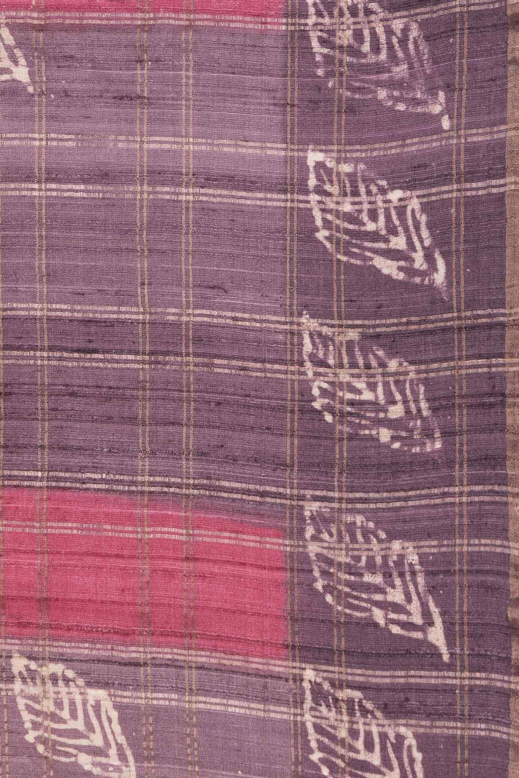 Dark Pink Dual Tone Tussar Silk Saree