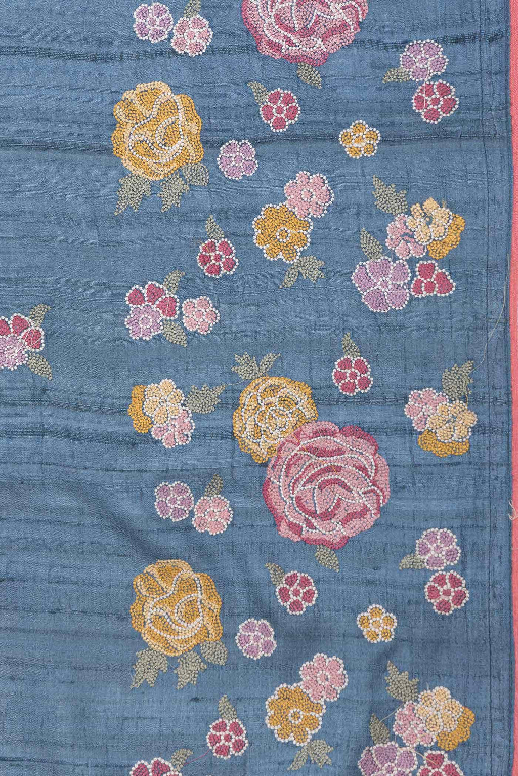 Blue Dual Tone Tussar Silk Saree
