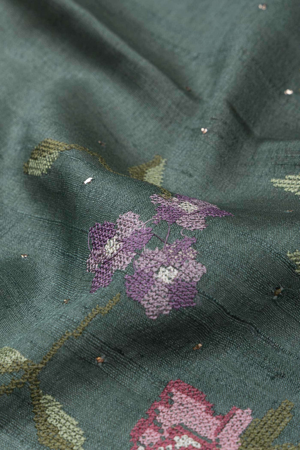 Green Tussar Silk Saree