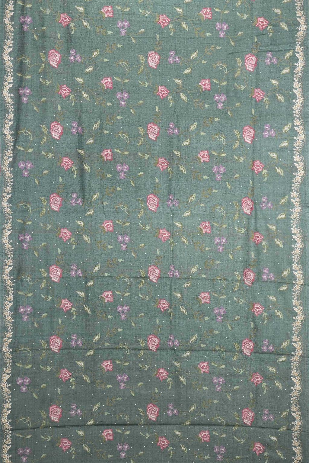 Green Tussar Silk Saree