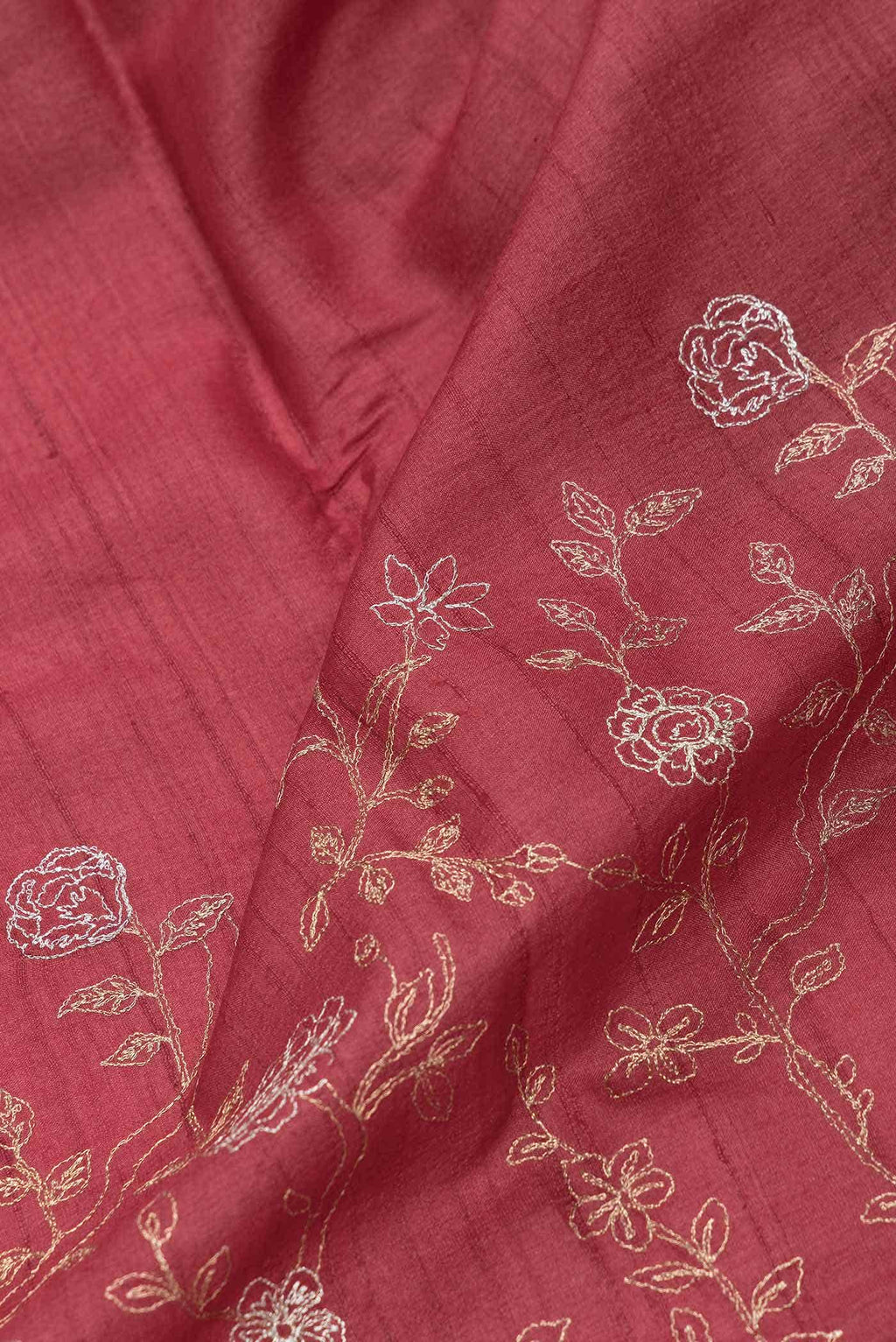 Maroon Dual Tone Tussar Silk Saree