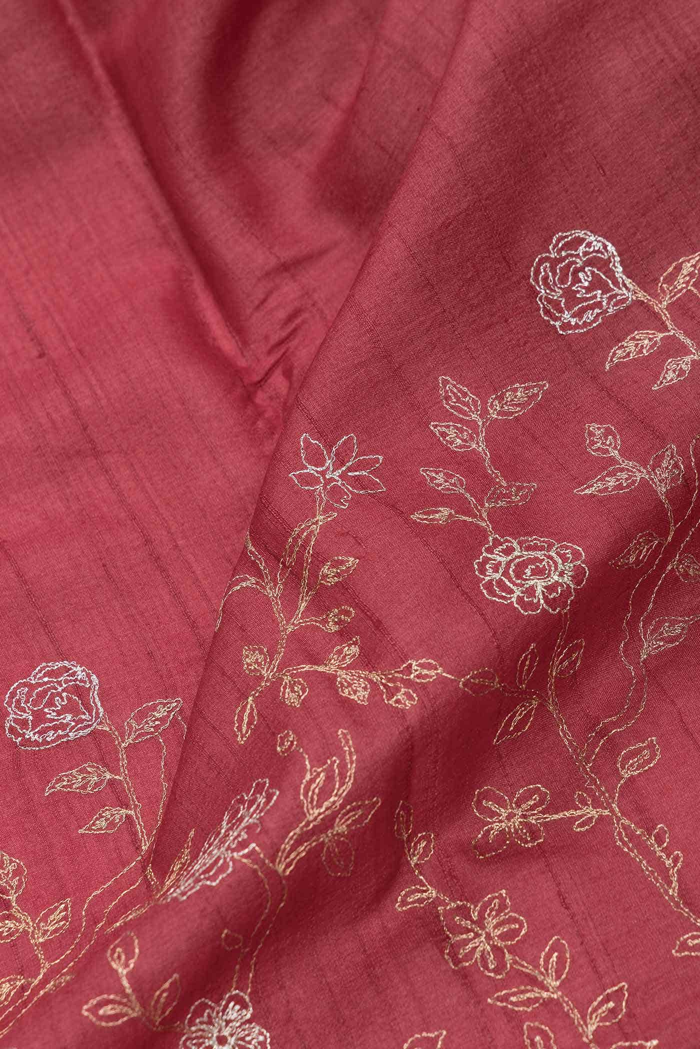 Maroon Dual Tone Tussar Silk Saree