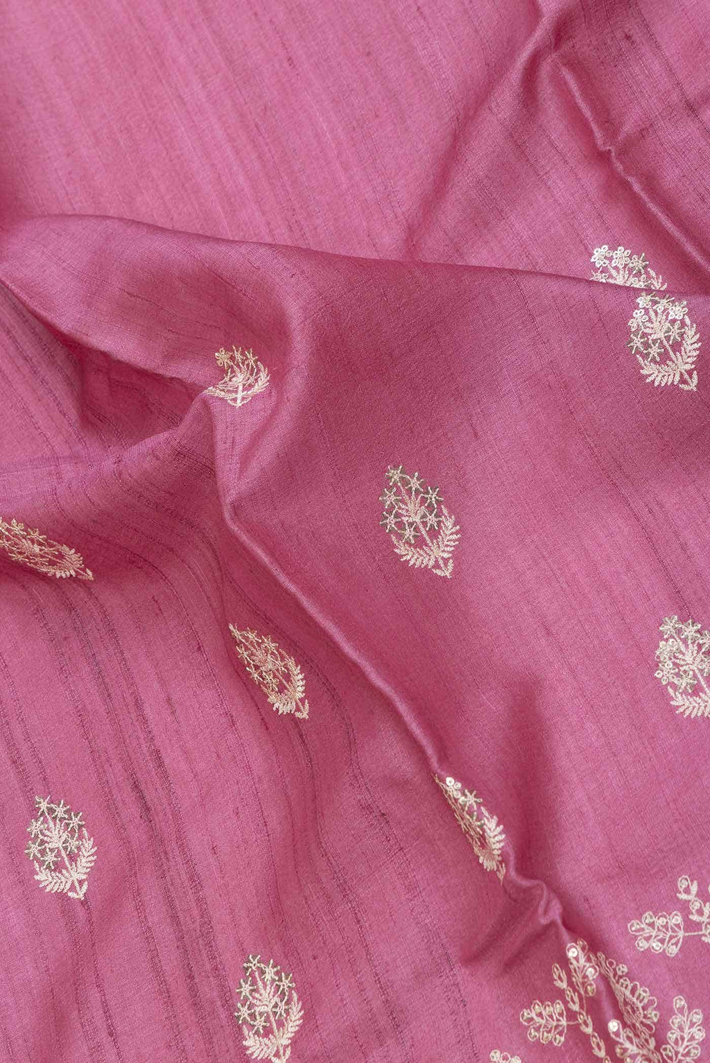 Pink Dual Tone Tussar Silk Saree