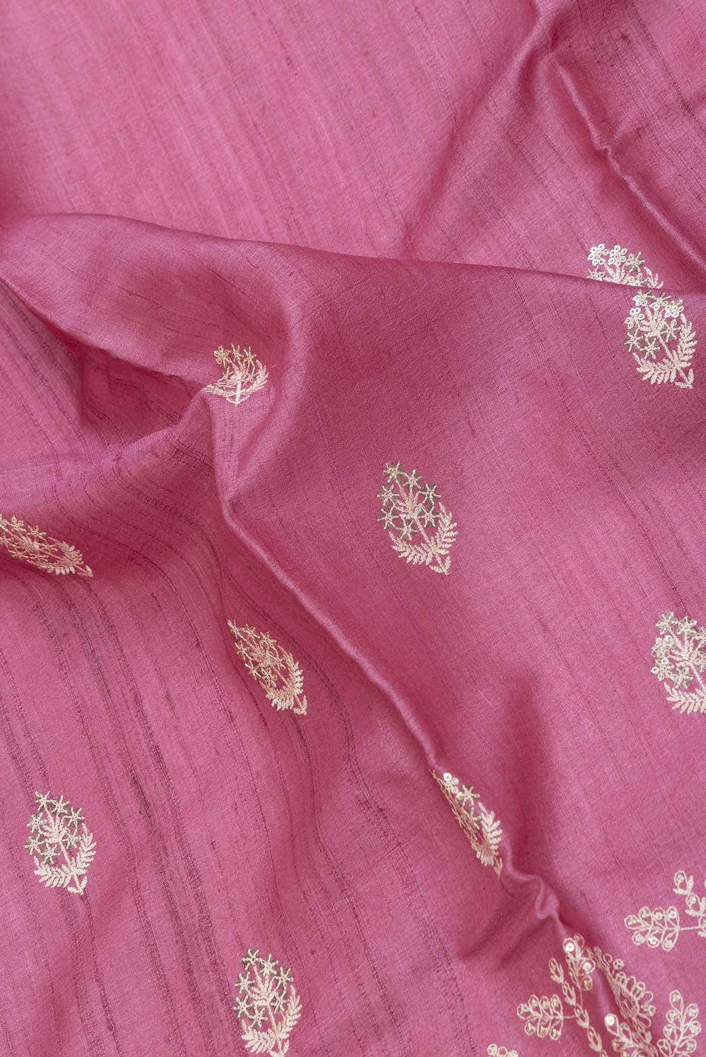 Pink Dual Tone Tussar Silk Saree