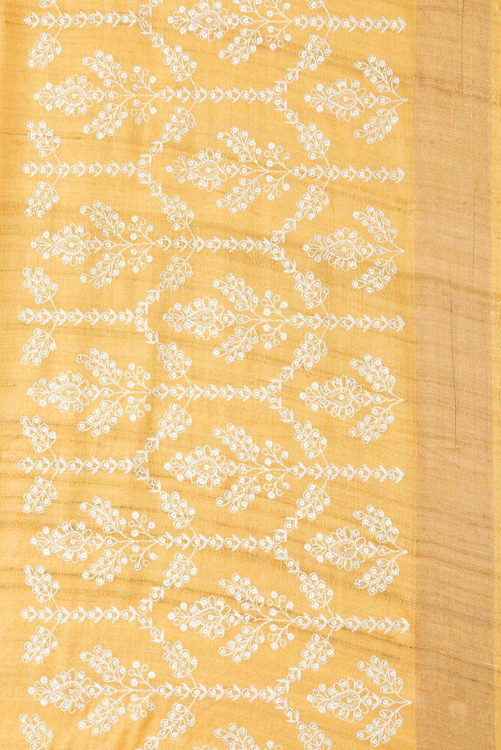 Mustard Tussar Silk Saree
