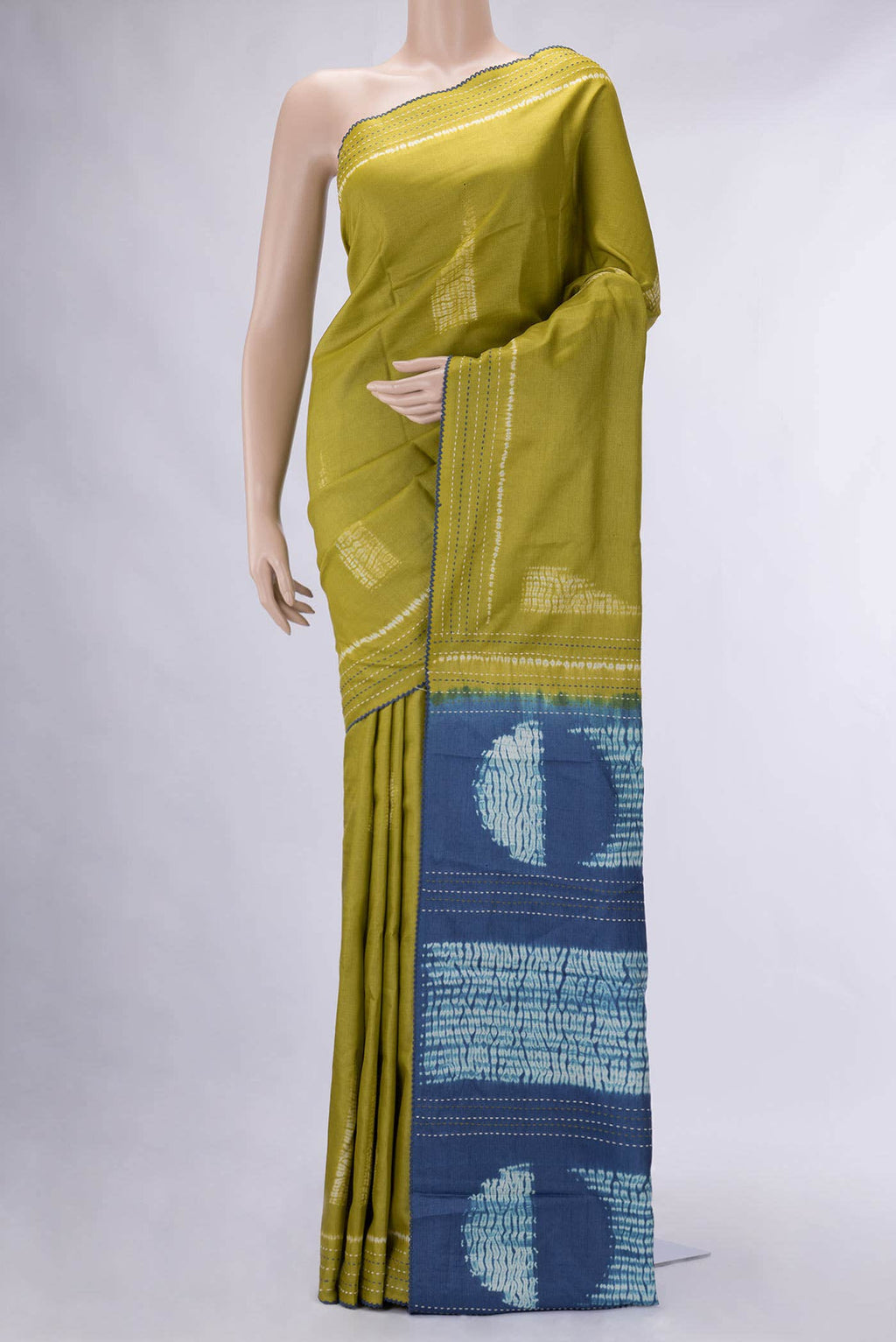 Mehandi Green Tussar Silk Saree