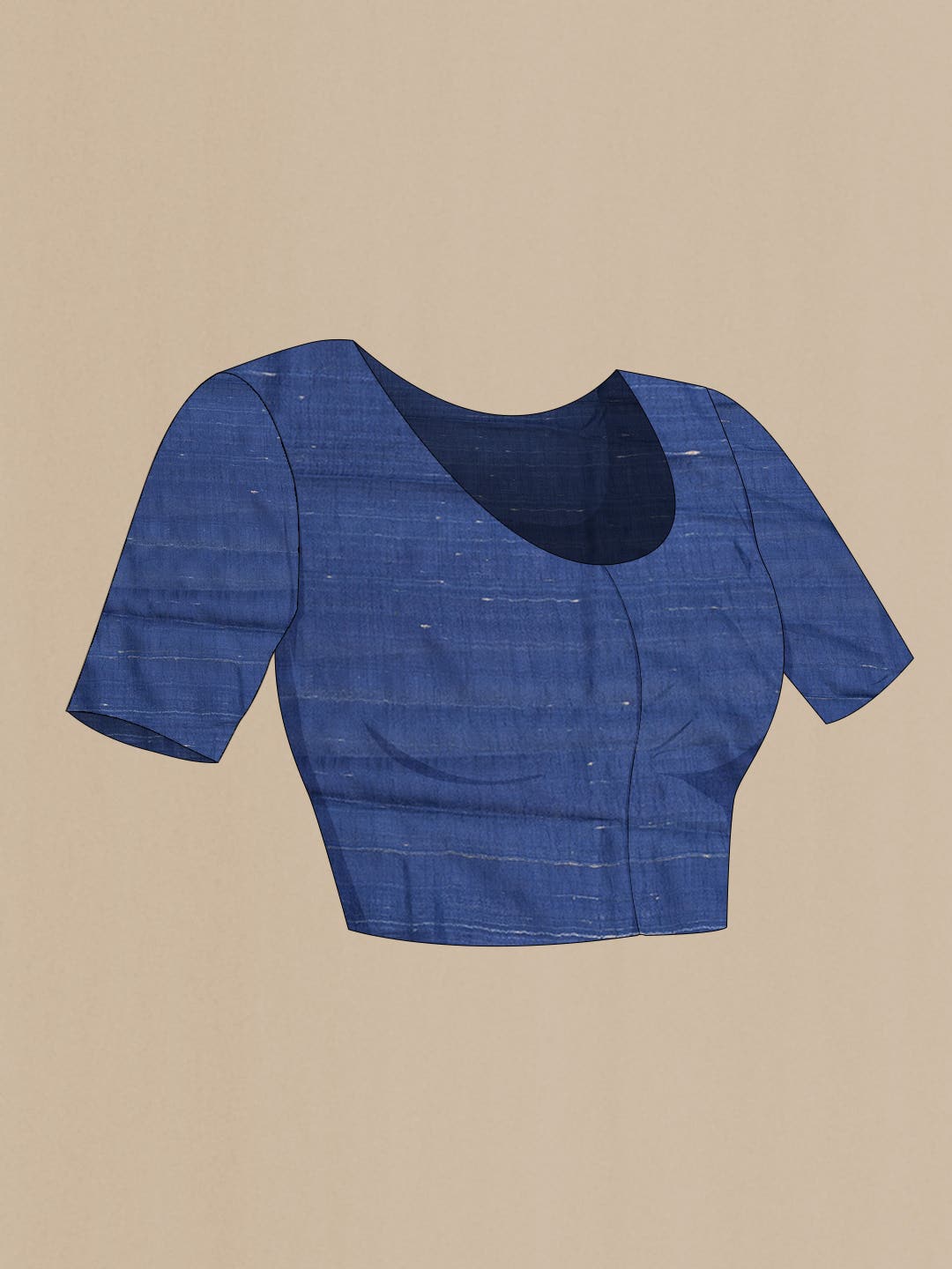 Navy Blue Dual Tone Tussar Silk Saree