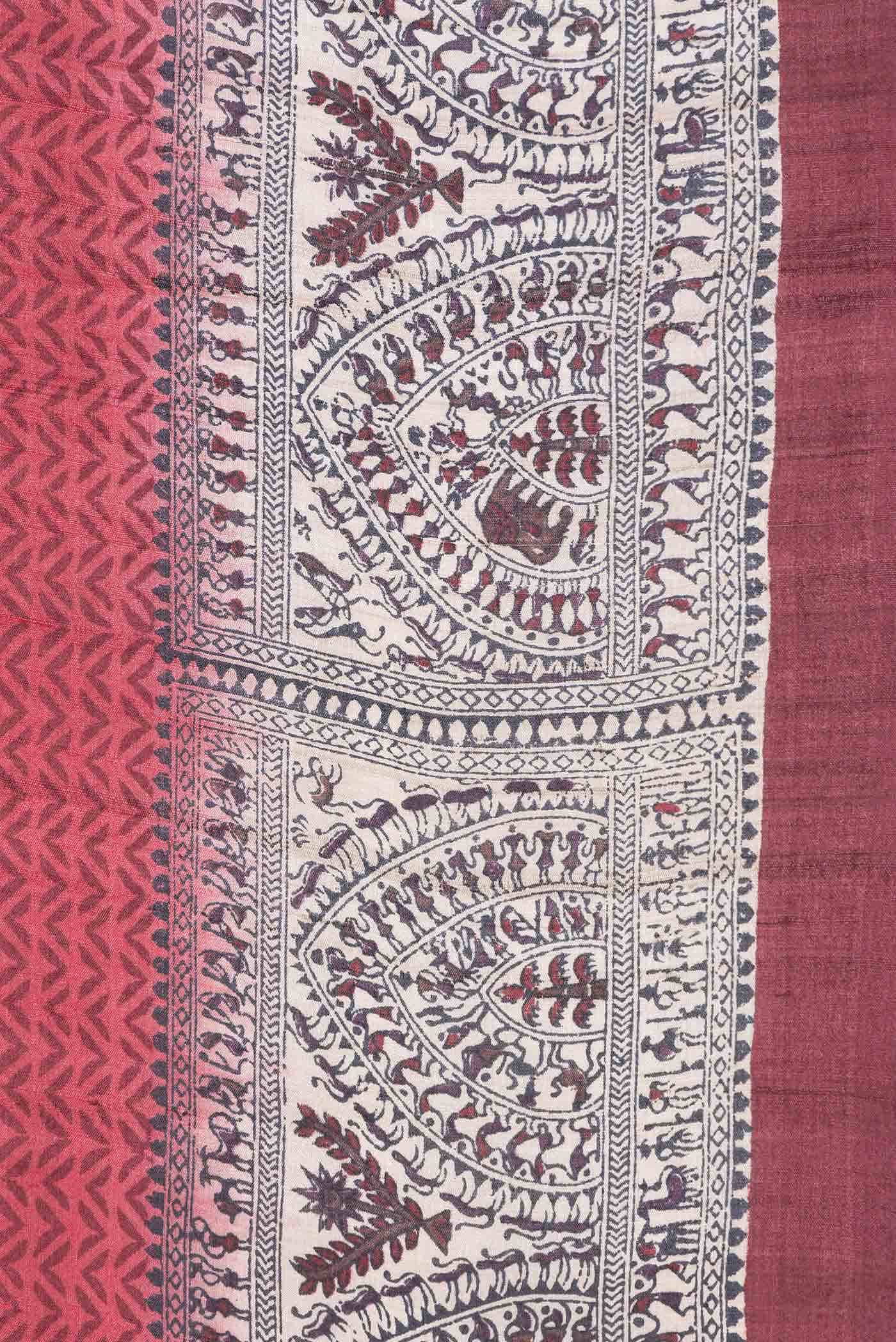 Brown Dual Tone Tussar Silk Saree