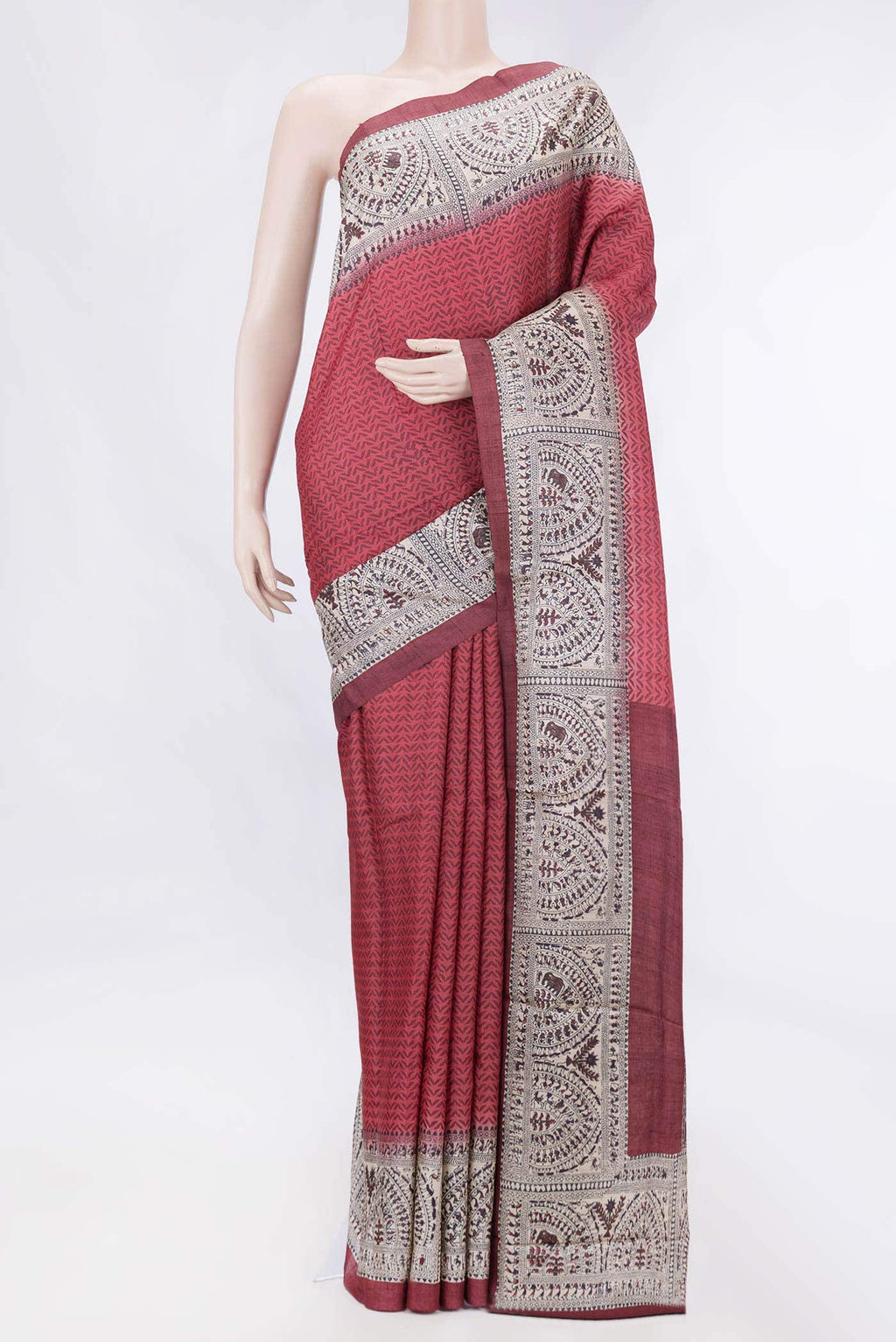 Brown Dual Tone Tussar Silk Saree