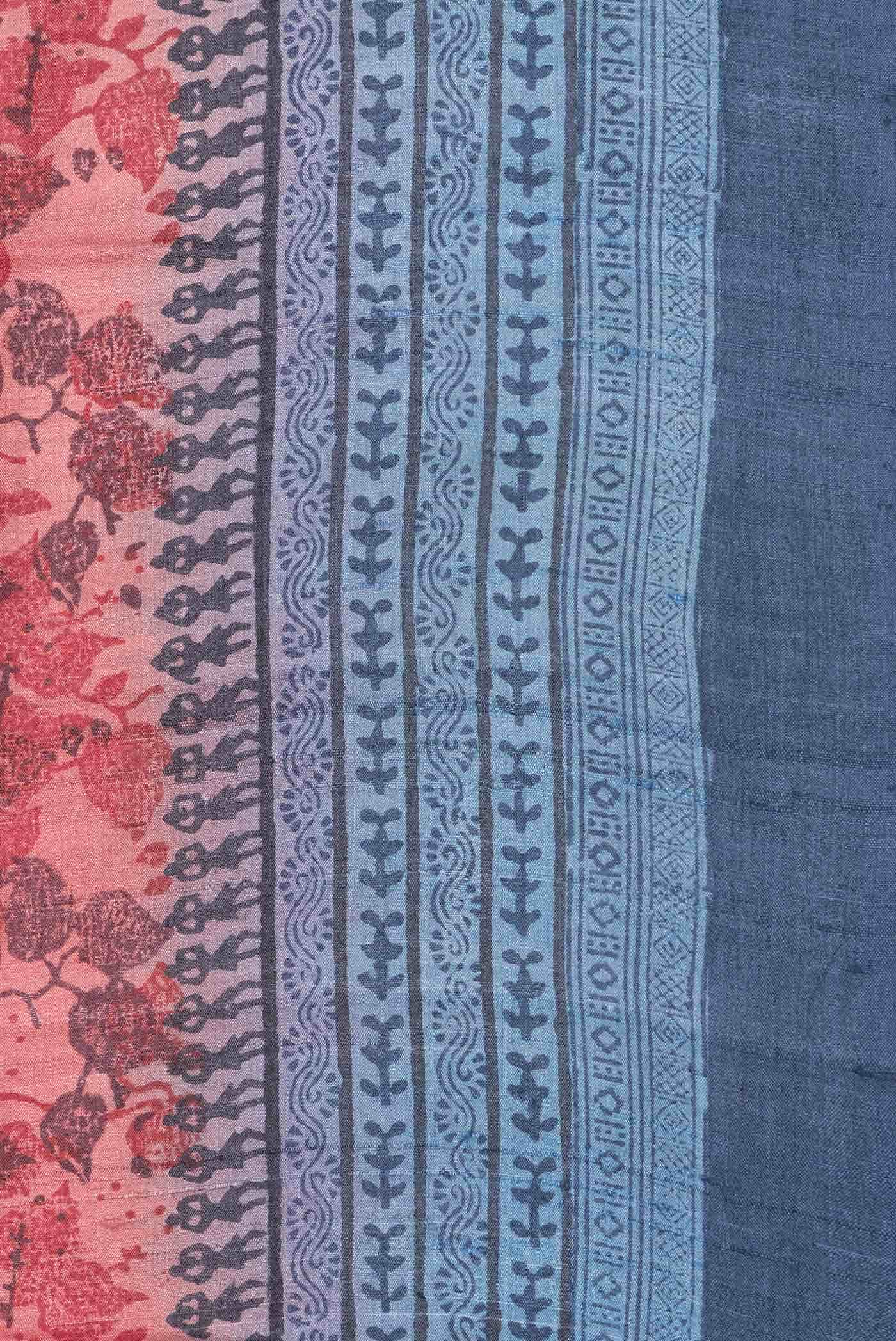 Coral Tussar Silk Saree