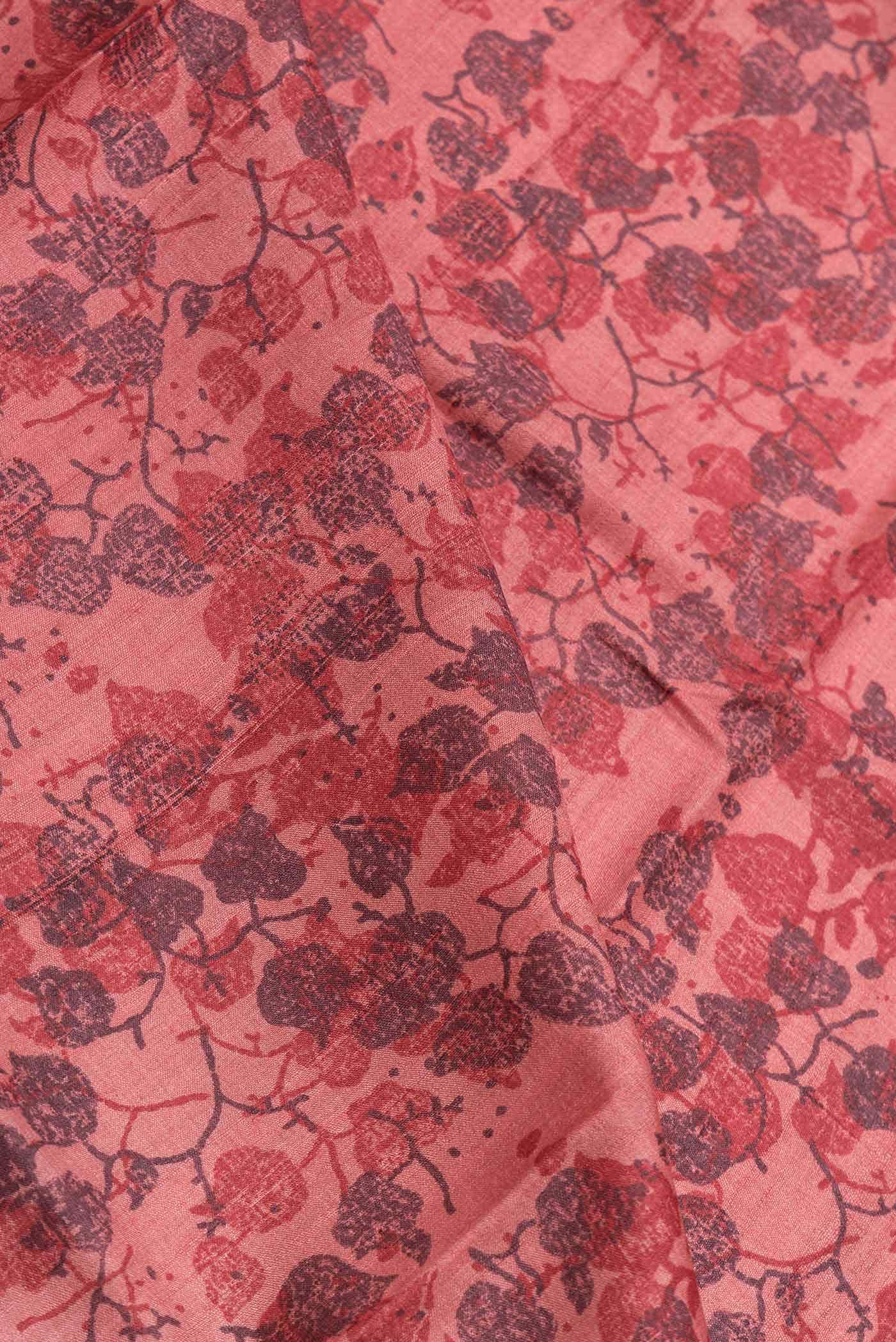 Coral Tussar Silk Saree