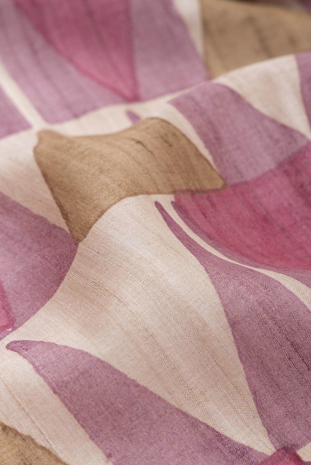 Beige Tussar Silk Saree