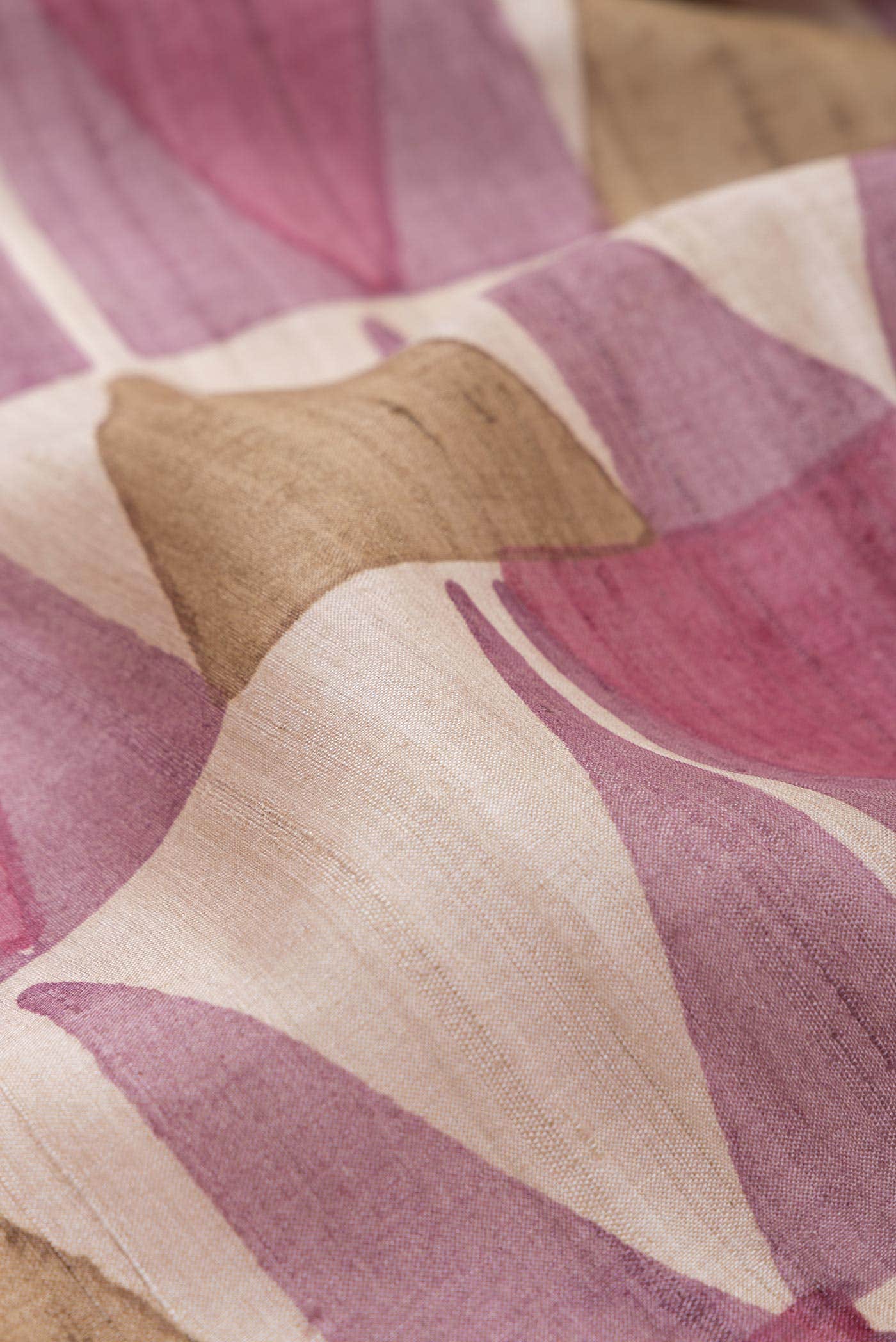 Beige Tussar Silk Saree