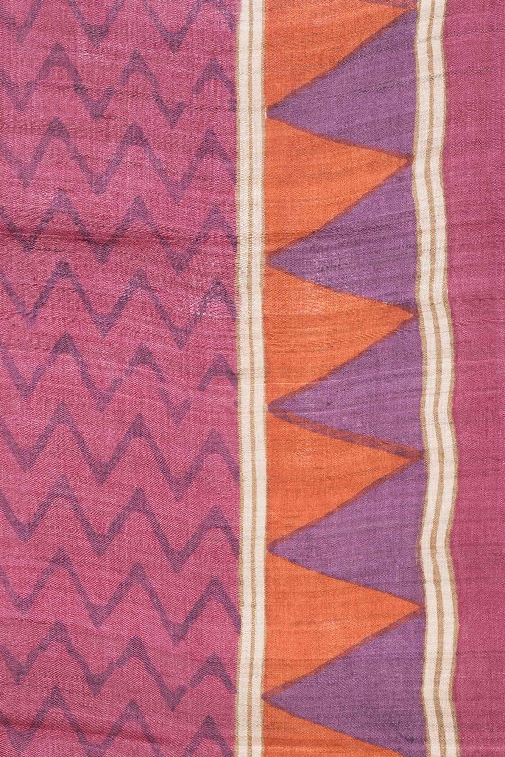 Pink Dual Tone Tussar Silk Saree