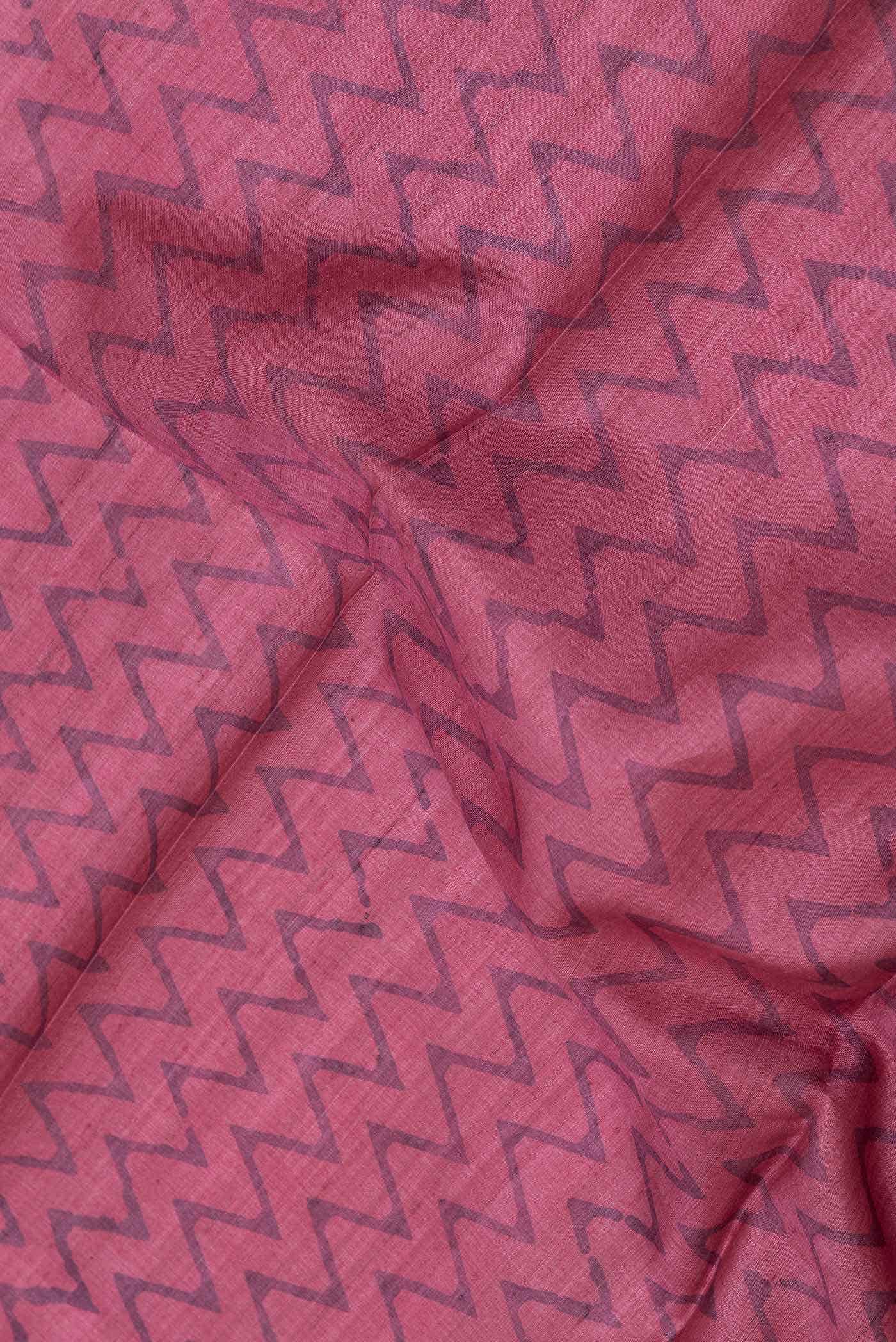 Pink Dual Tone Tussar Silk Saree