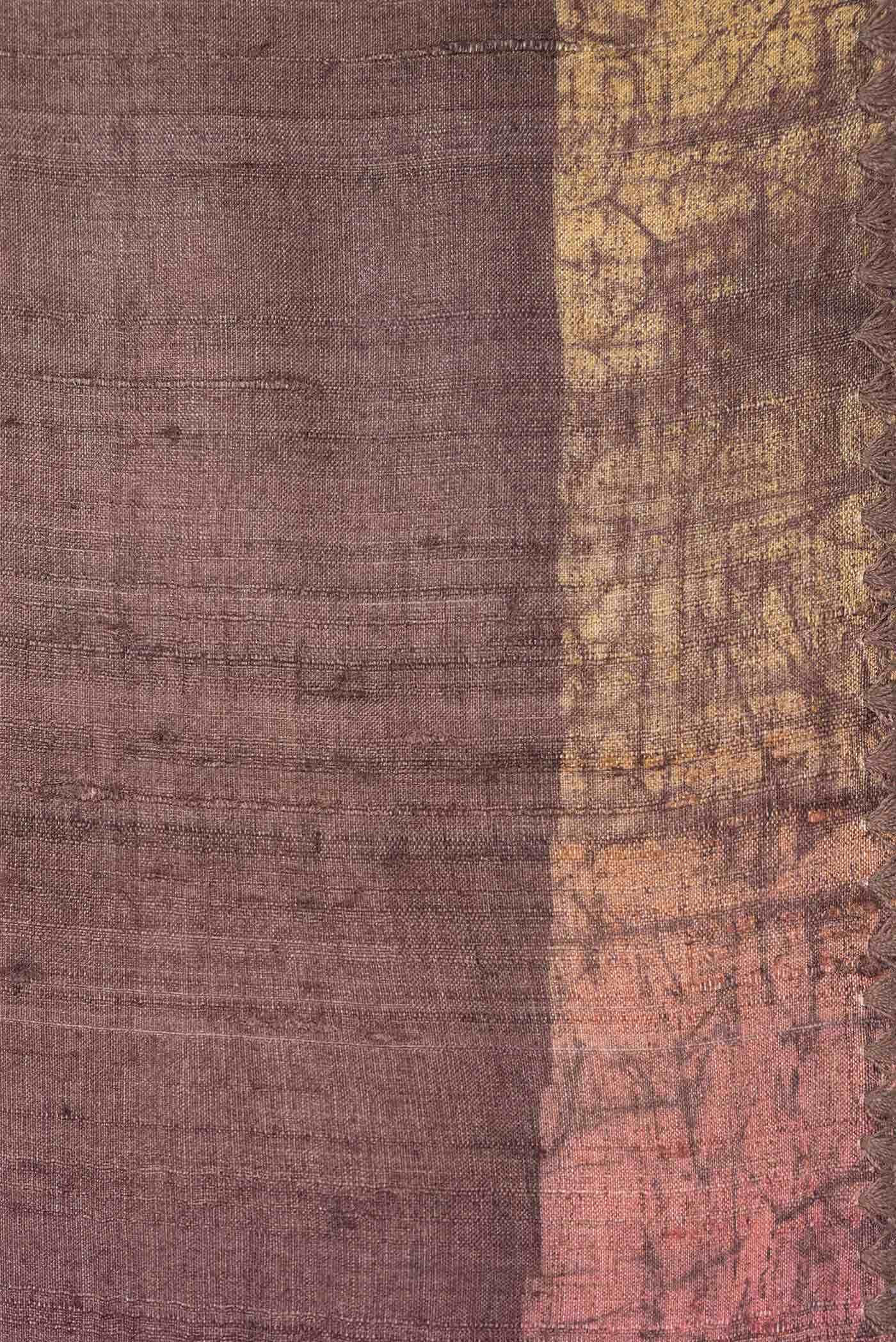 Brown Tussar Silk Saree