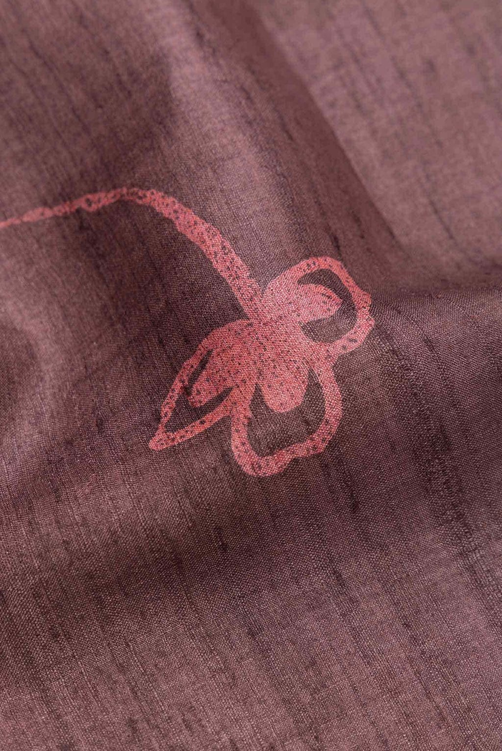 Brown Tussar Silk Saree
