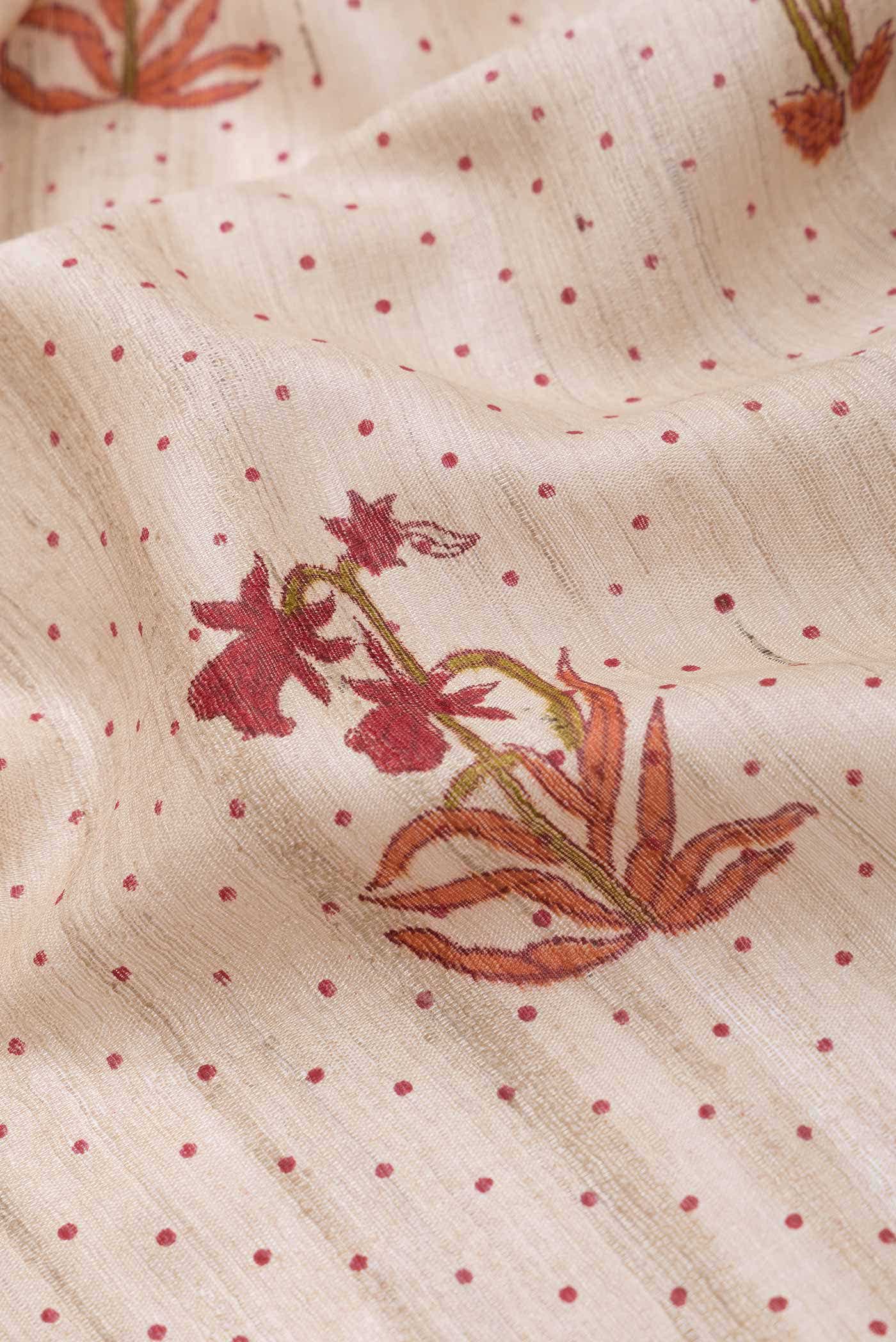 Beige Dual Tone Tussar Silk Saree
