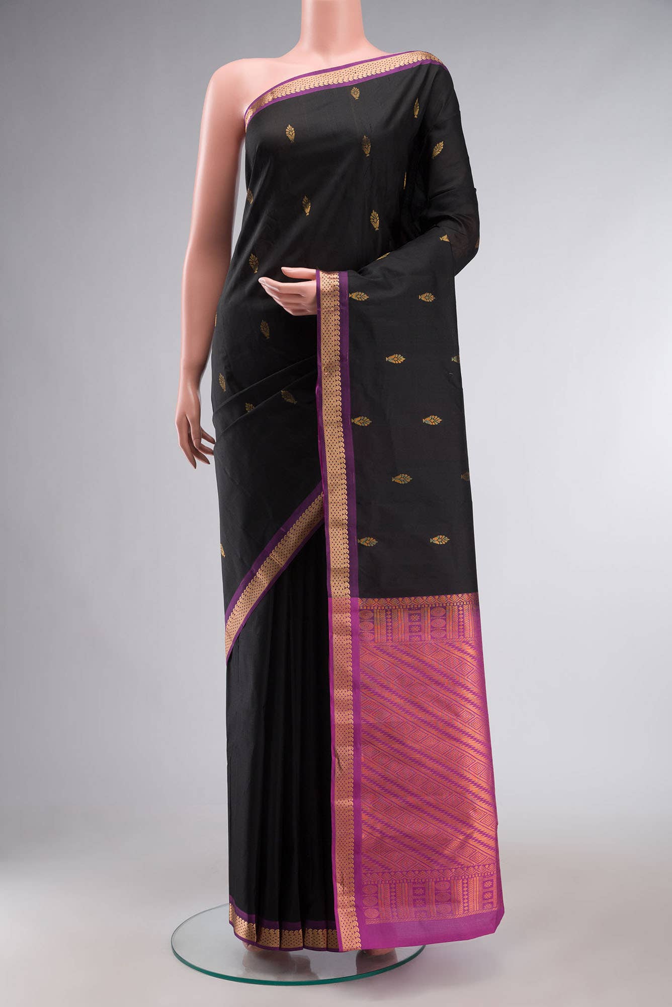 Black Kanchipuram Silk Saree