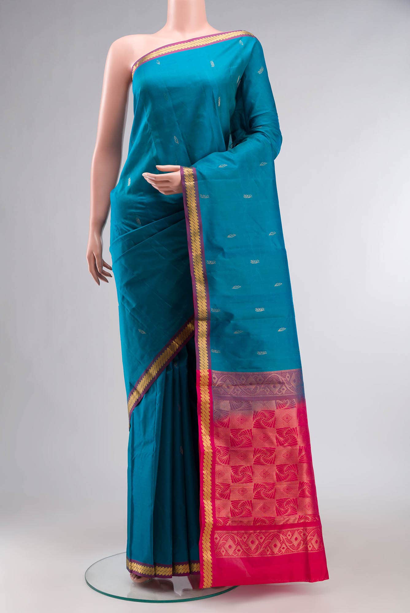 Blue Kanchipuram Silk Saree