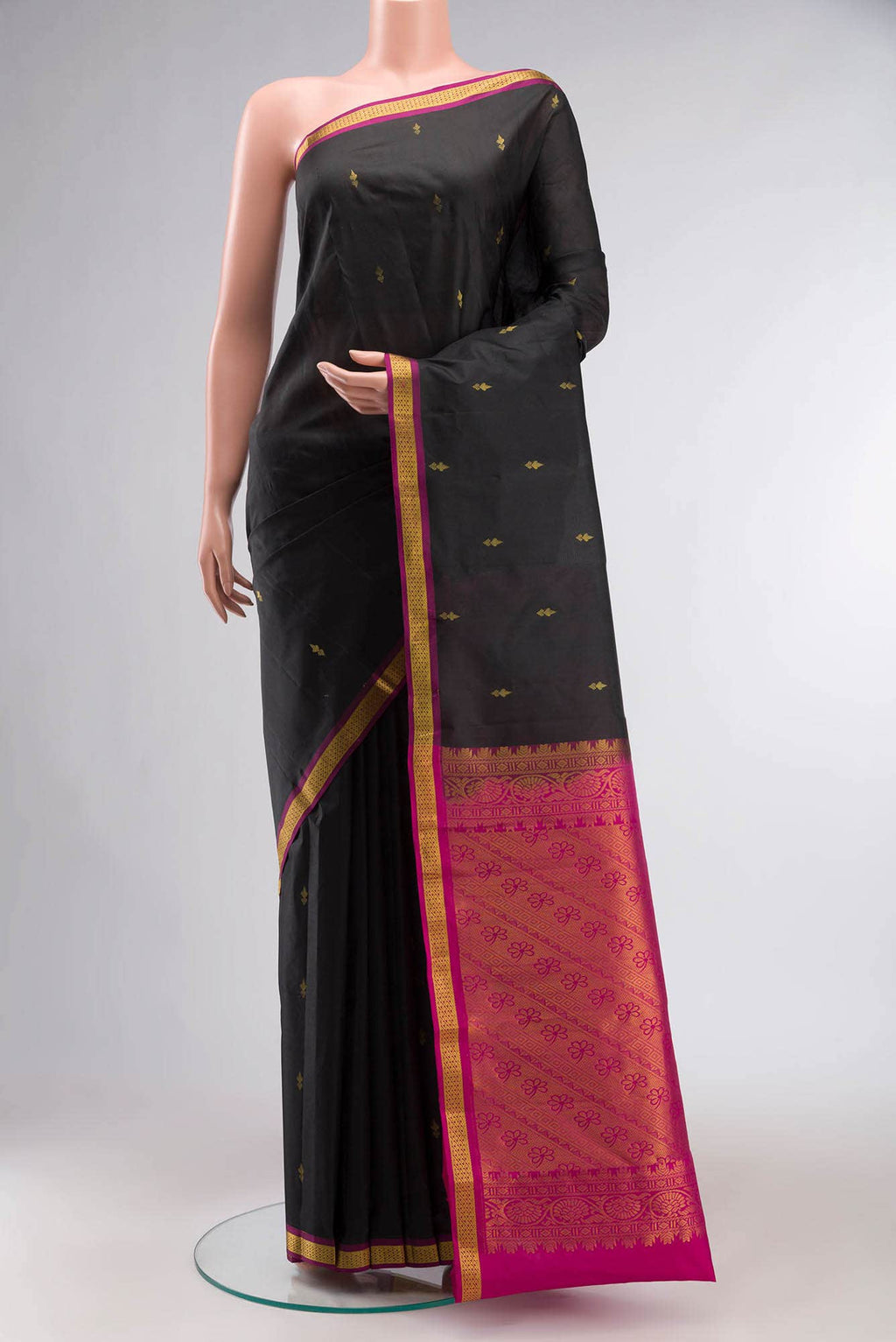Black Kanchipuram Silk Saree