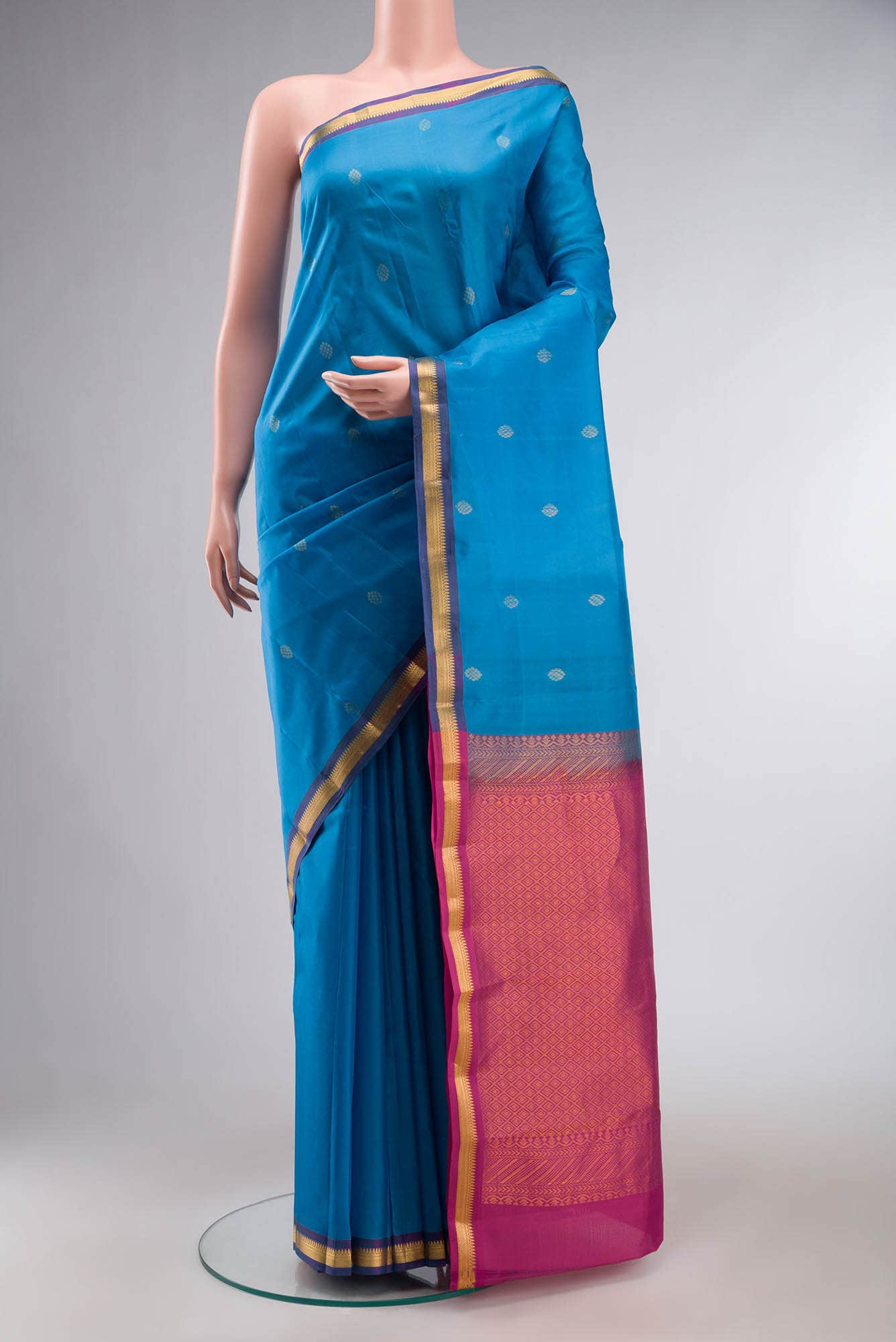 Blue Kanchipuram Silk Saree