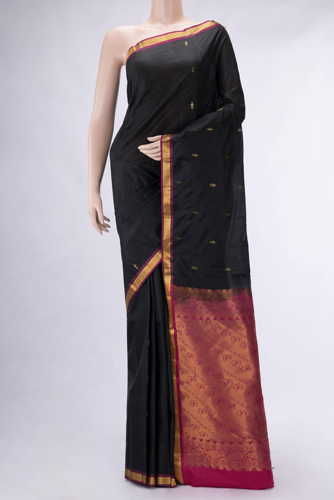 Black Kanchipuram Silk Saree