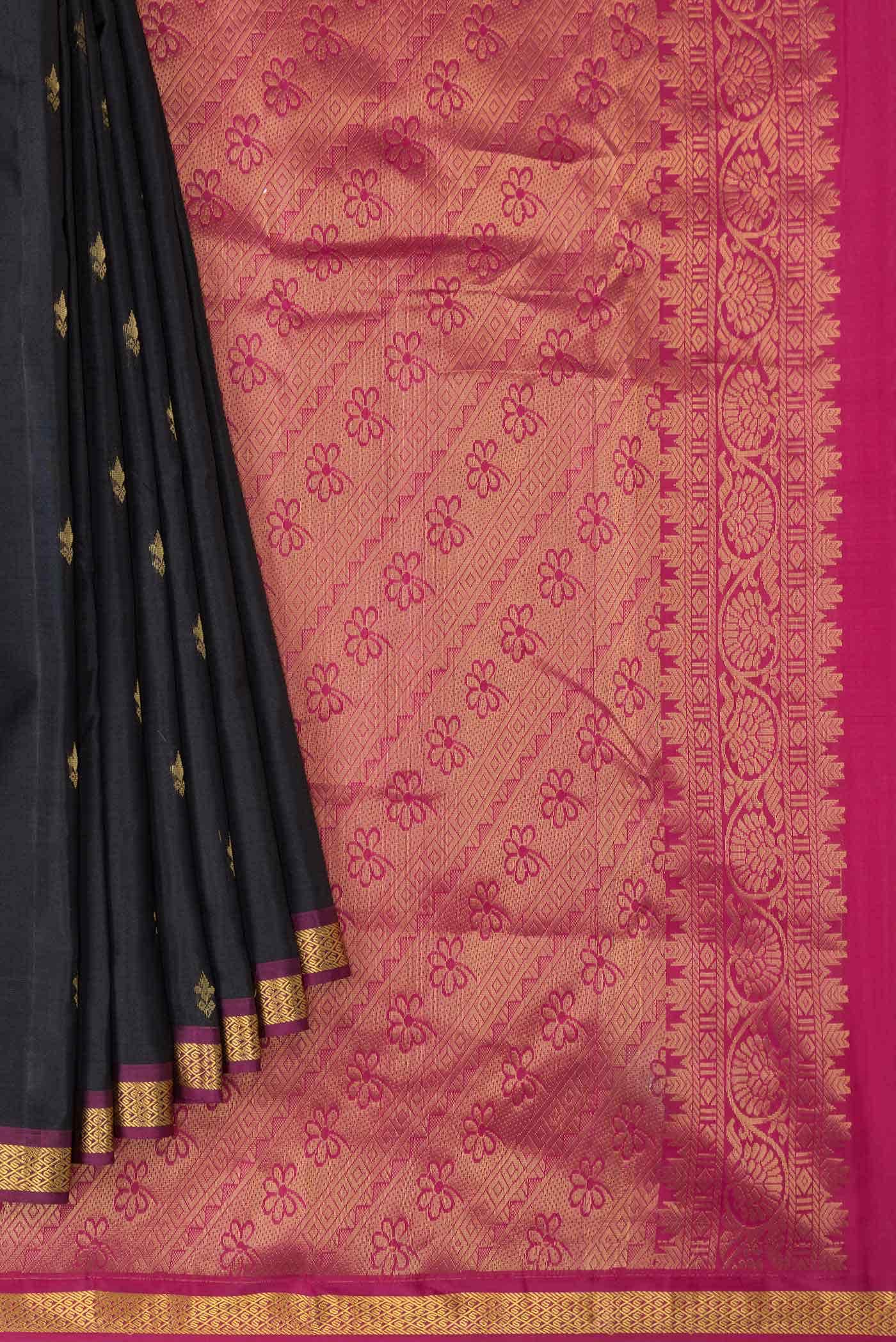 Black Kanchipuram Silk Saree