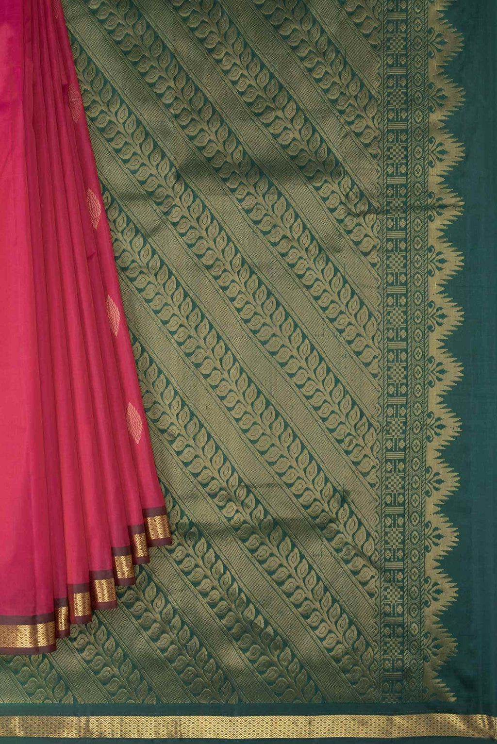 Dark Pink Kanchipuram Silk Saree