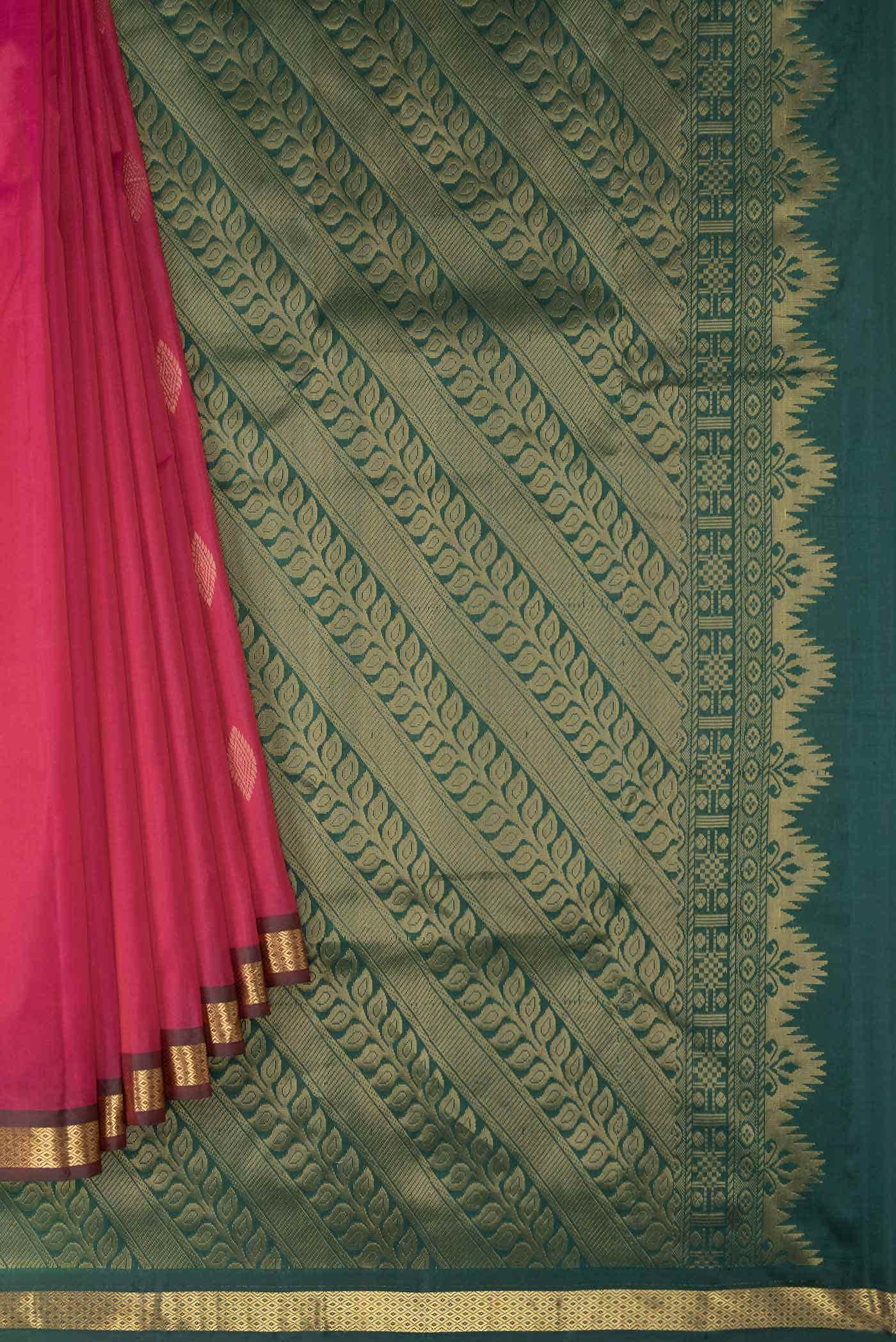 Dark Pink Kanchipuram Silk Saree