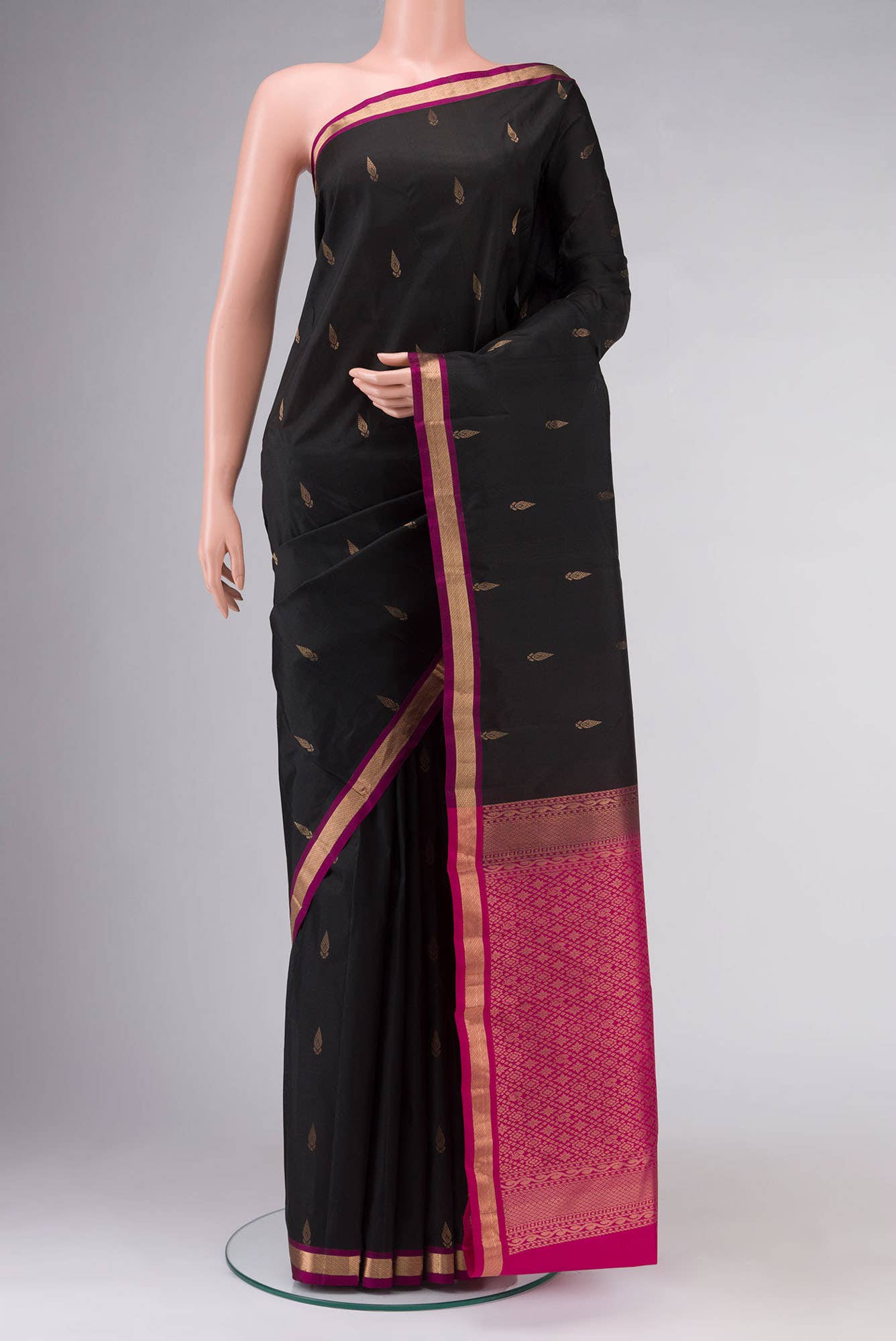 Black Kanchipuram Silk Saree